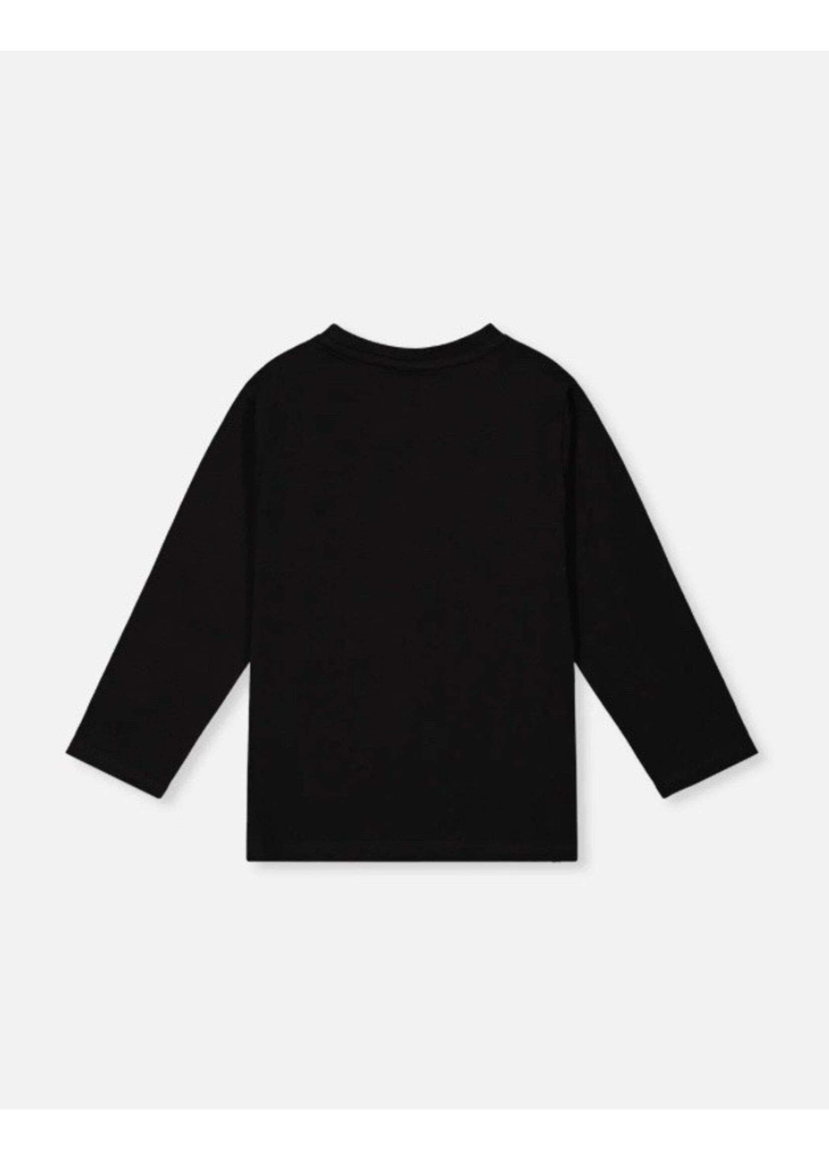 Deux Par Deux Deux Par Deux, Organic Cotton Long Sleeve T-Shirt Heather || Black