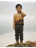 Deux Par Deux Deux Par Deux, Mountain Print Long Sleeve Organic Cotton T-Shirt || Beige