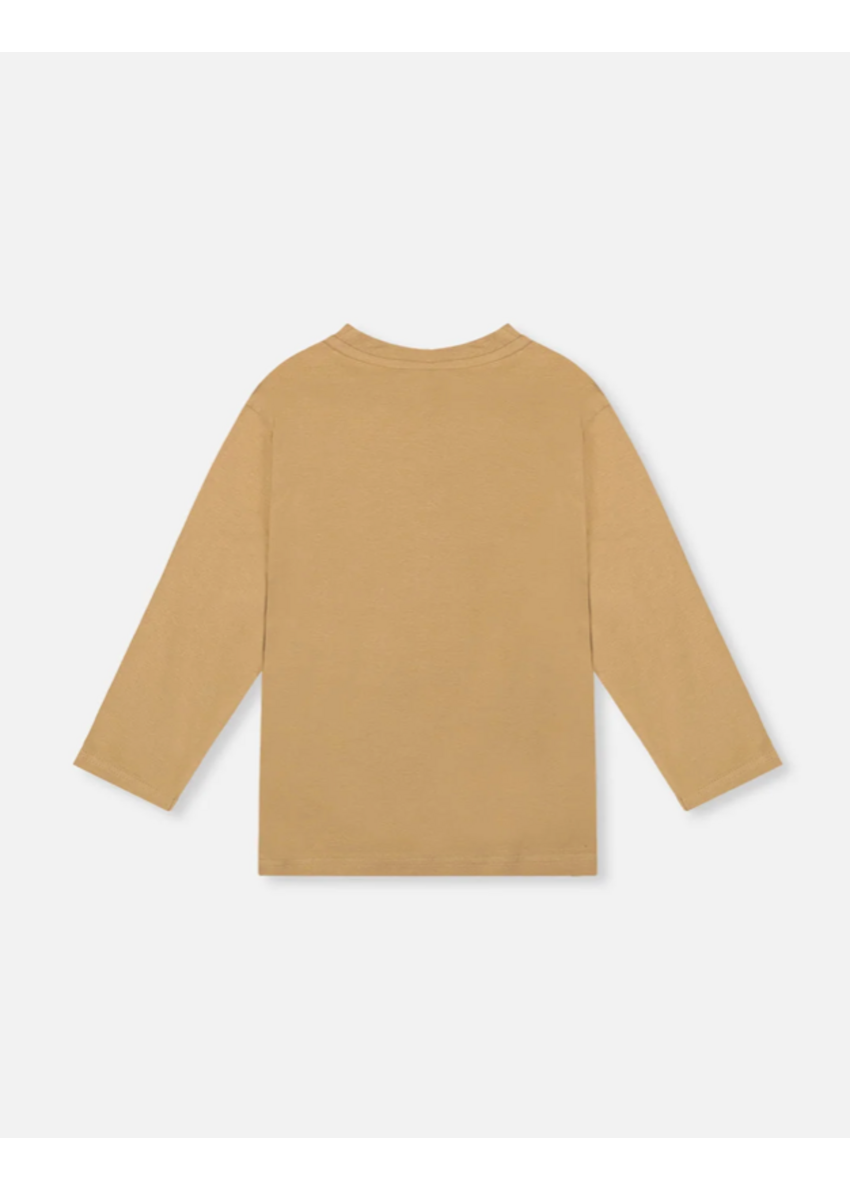 Deux Par Deux Deux Par Deux, Mountain Print Long Sleeve Organic Cotton T-Shirt || Beige