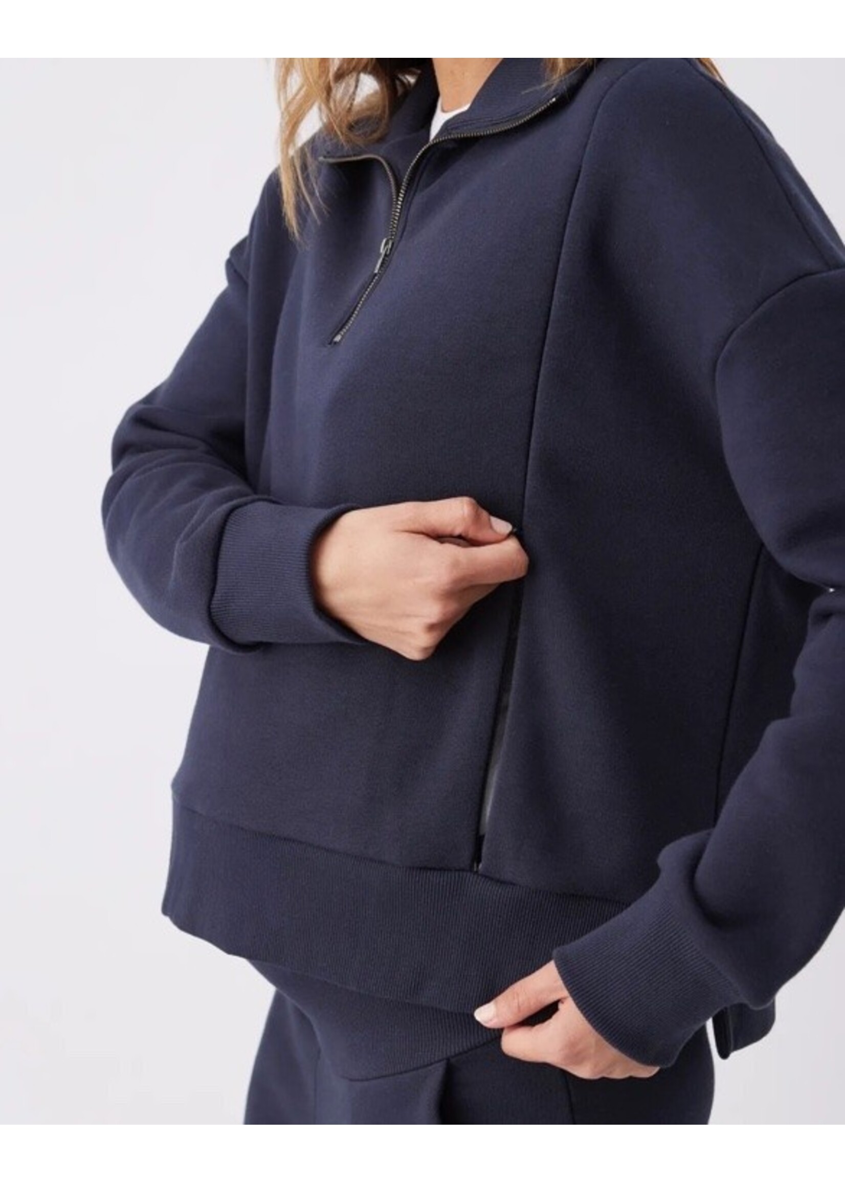 Ripe Maternity Ripe Maternity, Andi Nursing Sweatshirt  || Navy