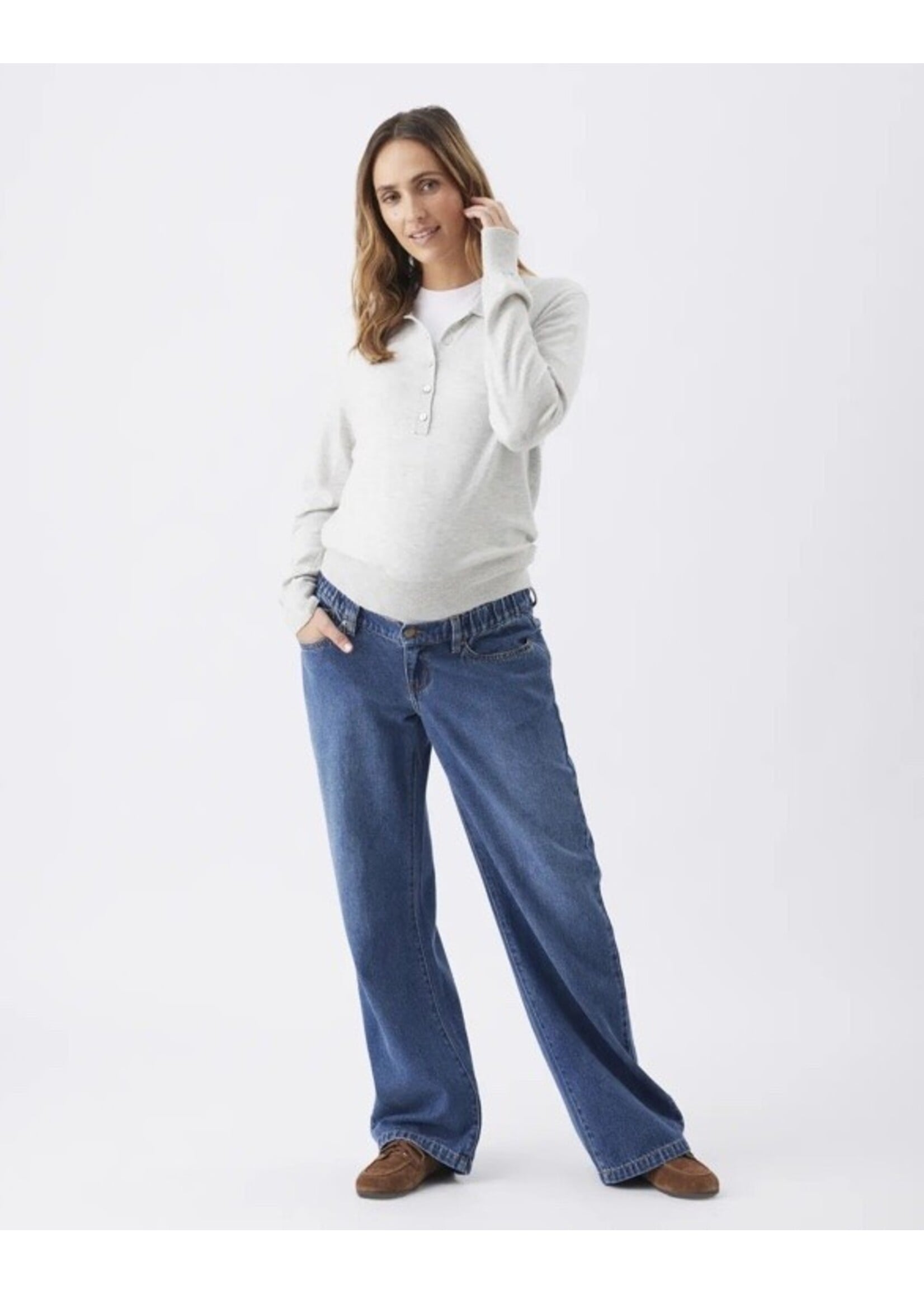 Ripe Maternity Ripe Maternity, Piper Polo Nursing Knit || Silver Marle