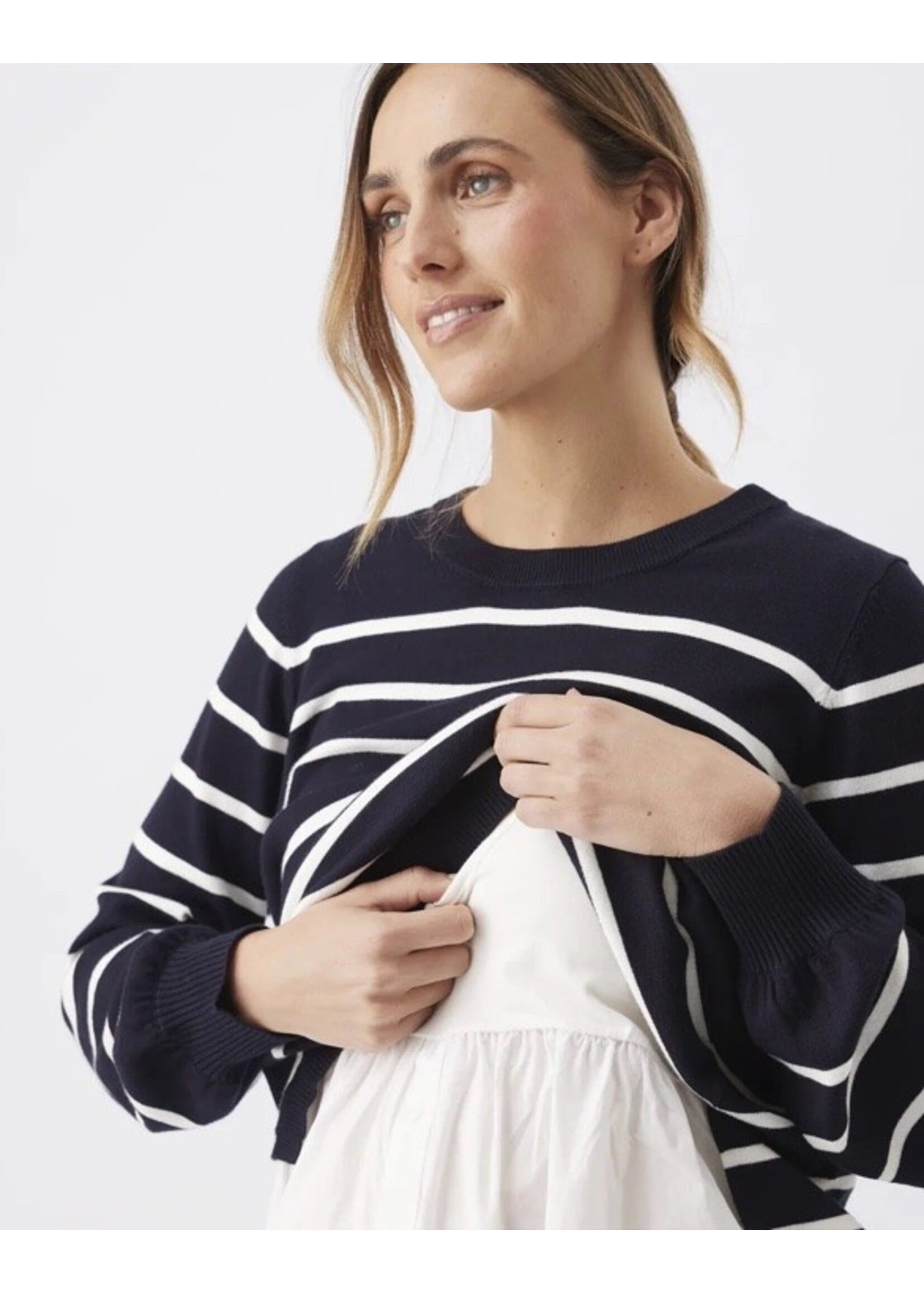 Ripe Maternity Ripe Maternity, Anna Detachable Nursing Knit || Midnight / White
