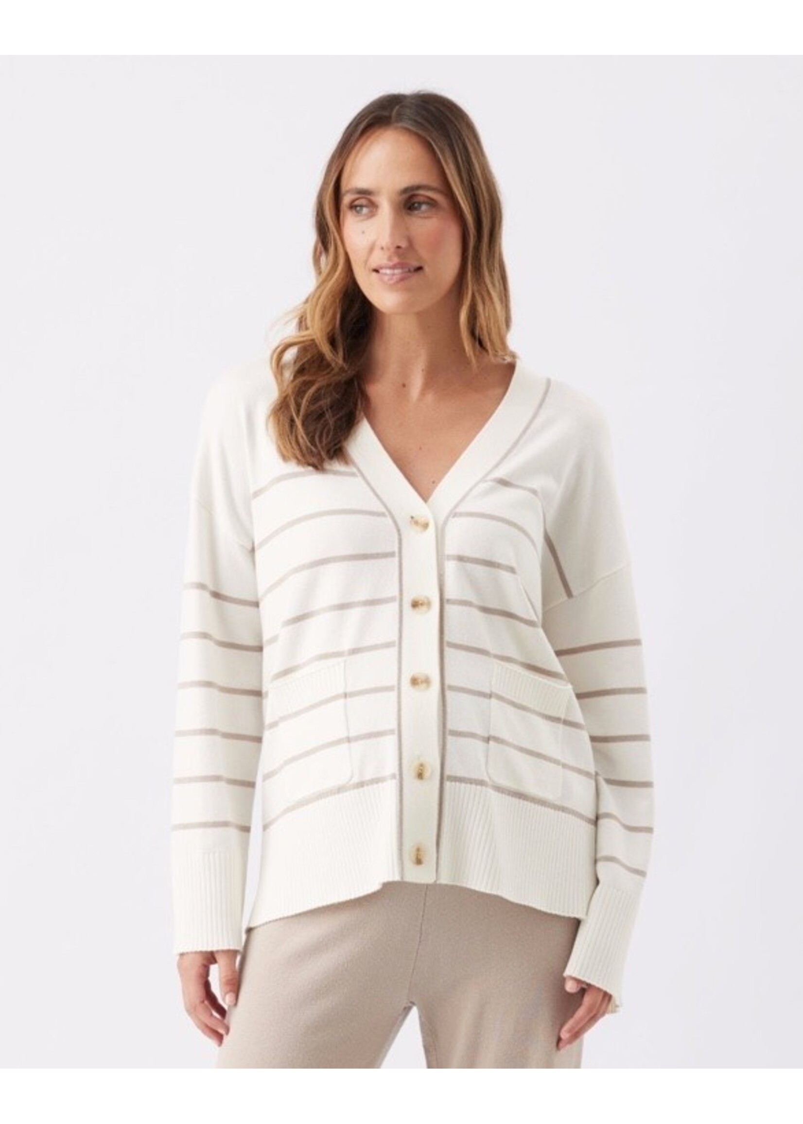 Ripe Maternity Ripe Maternity, Ellis Knit Cardigan || Off White / Stone