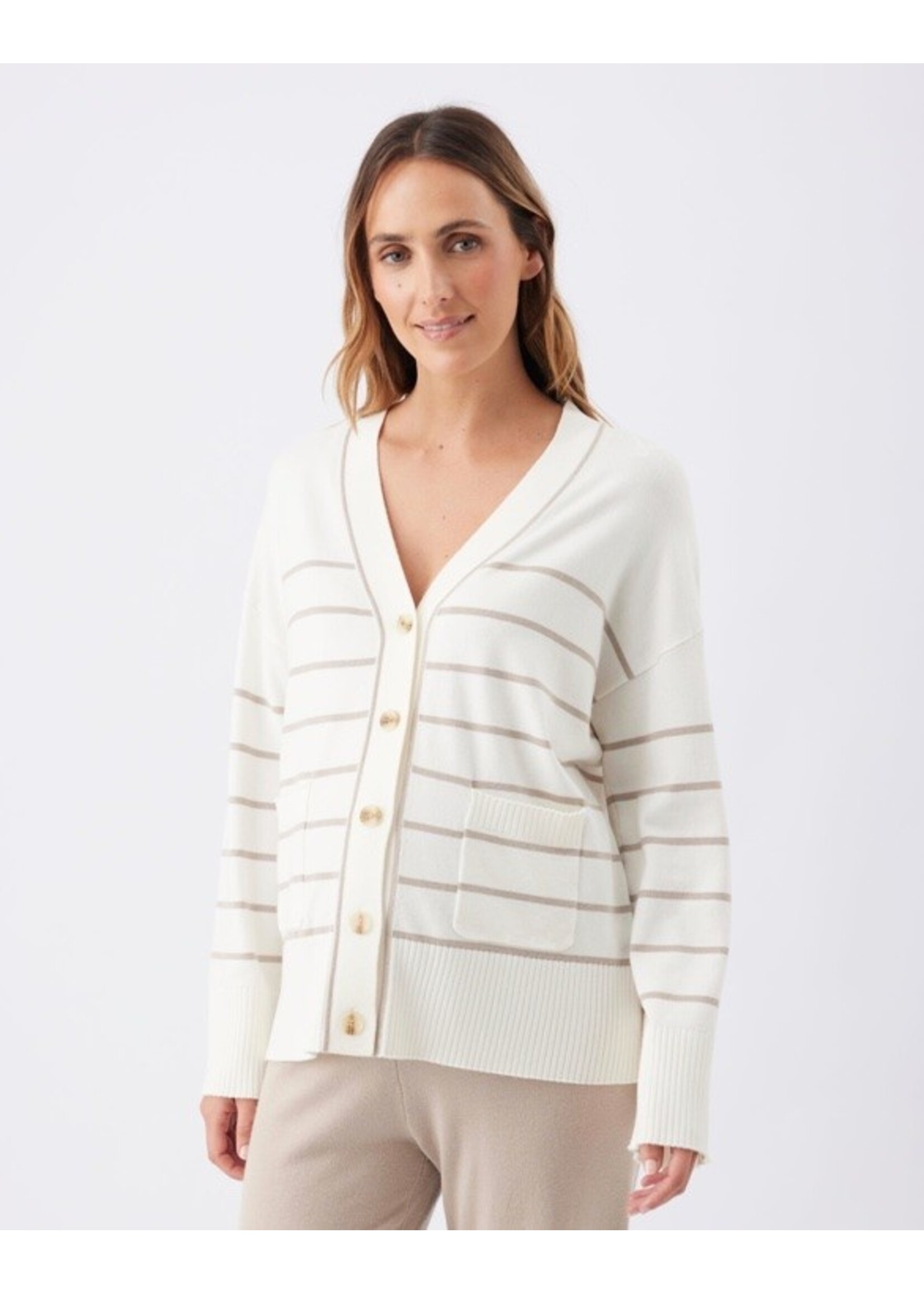 Ripe Maternity Ripe Maternity, Ellis Knit Cardigan || Off White / Stone