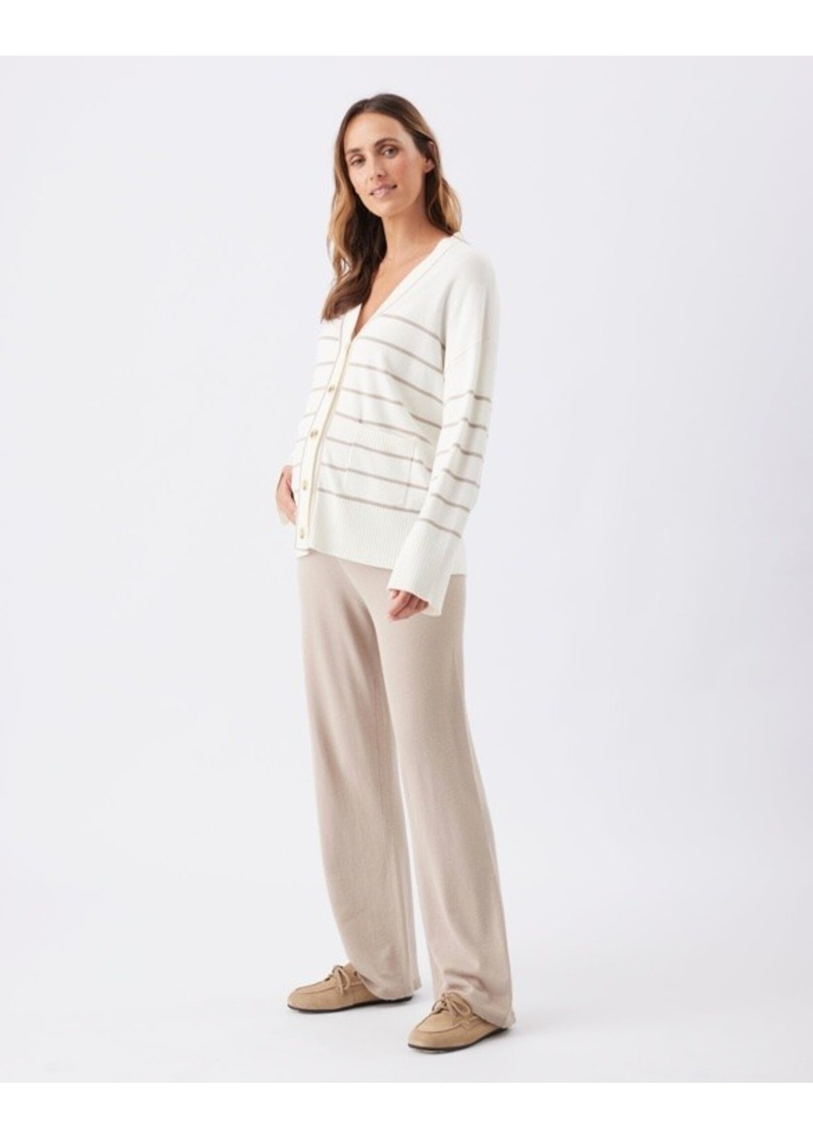 Ripe Maternity Ripe Maternity, Ellis Knit Cardigan || Off White / Stone