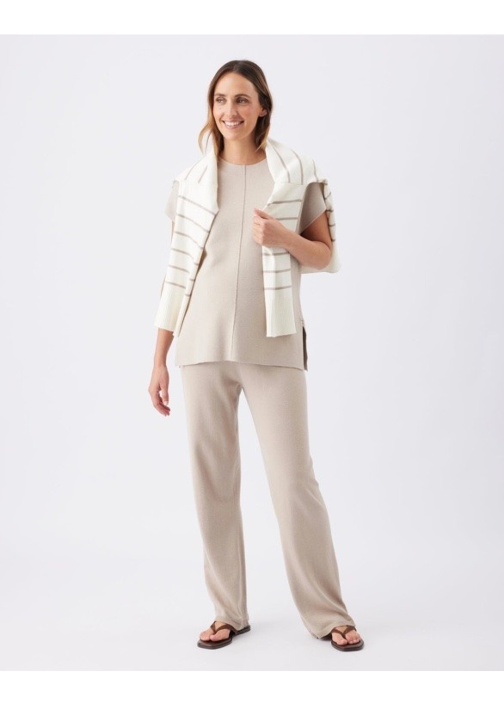 Ripe Maternity Ripe Maternity, Ellis Knit Cardigan || Off White / Stone