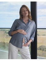 Ripe Maternity Ripe Maternity, Millie Button Up Shirt || Denim / White