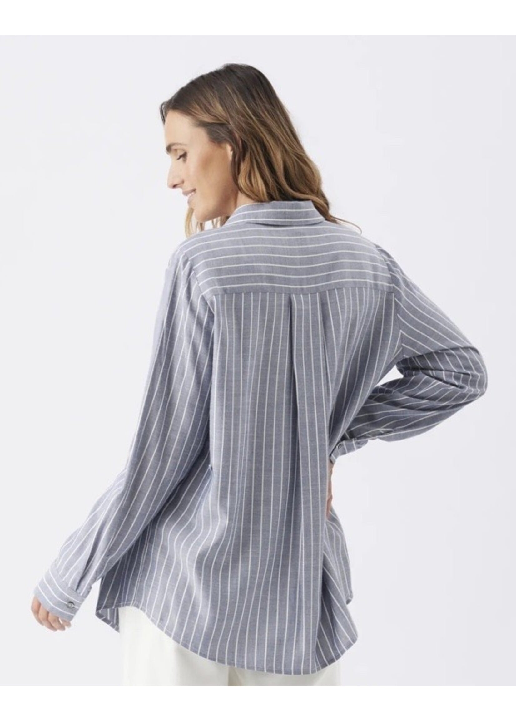 Ripe Maternity Ripe Maternity, Millie Button Up Shirt || Denim / White