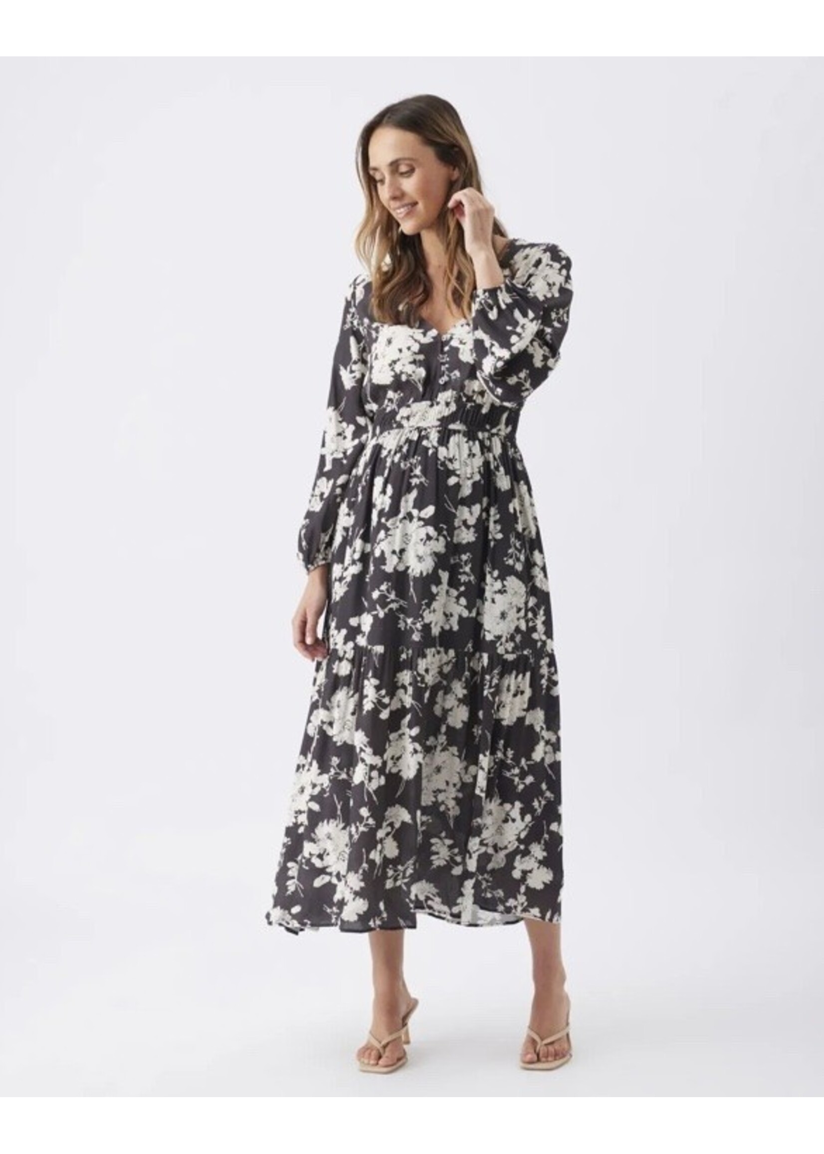 Ripe Maternity Ripe Maternity, Drew Floral Maxi Dress || Black / White