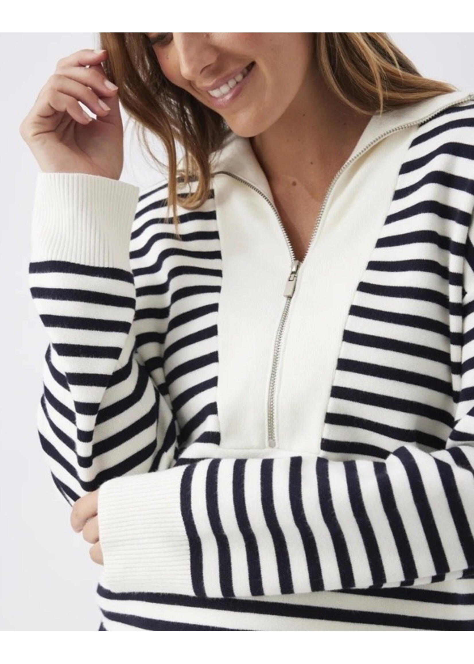 Ripe Maternity Ripe Maternity, Fable Maternity / Nursing Knit Sweater || White / Midnight