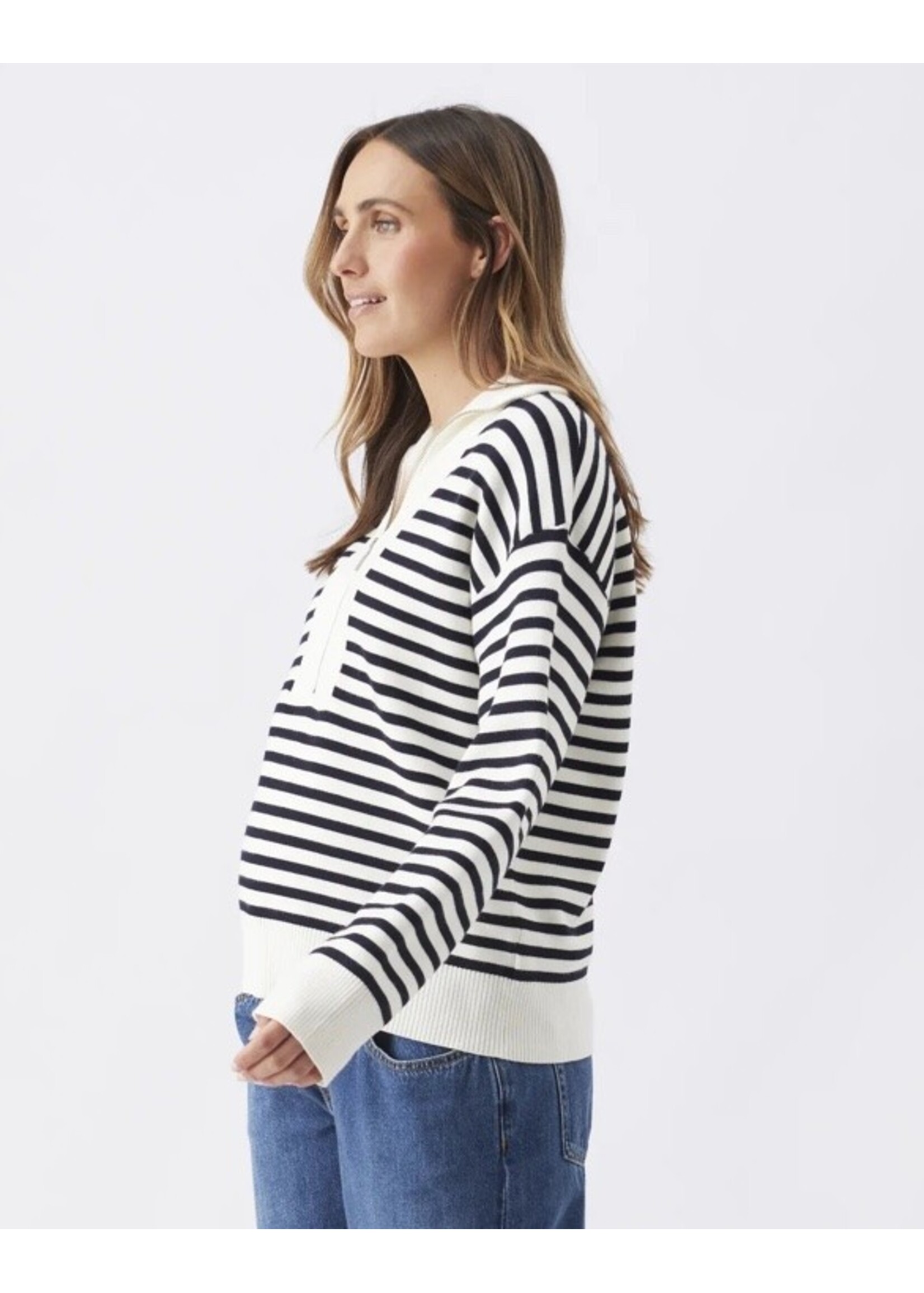 Ripe Maternity Ripe Maternity, Fable Maternity / Nursing Knit Sweater || White / Midnight