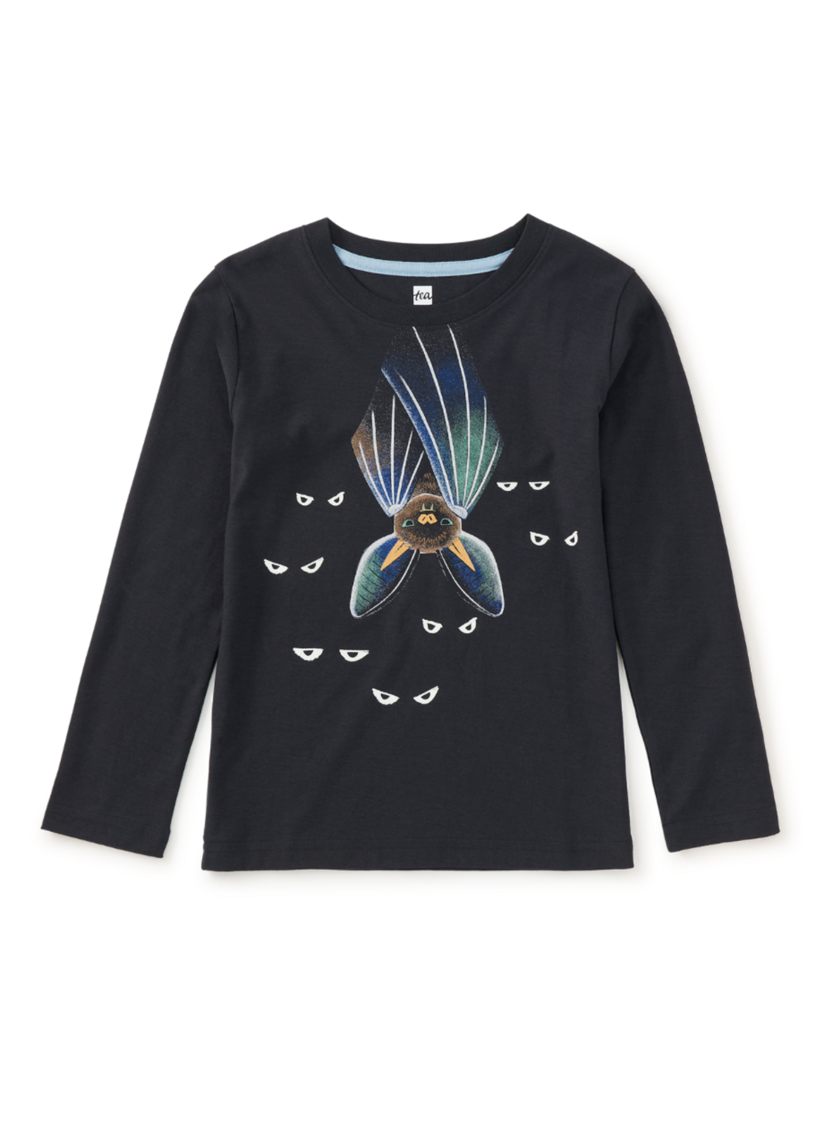 Tea Collection Tea Collection, Glowing Bats Double Sided Tee || Jet Black