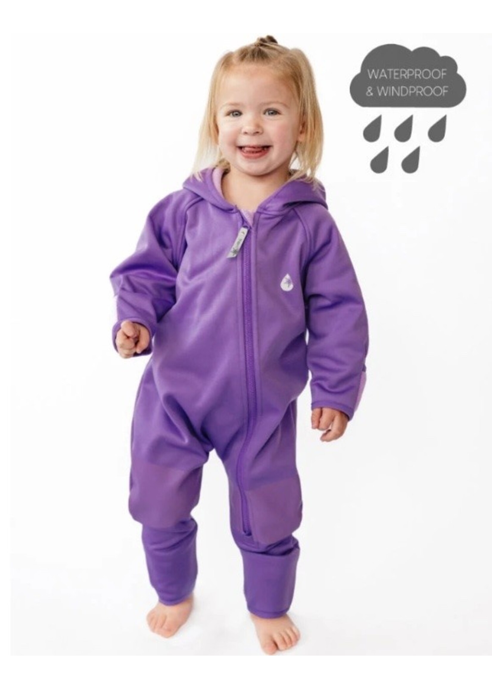 Therm Therm Kids,  All-Weather Fleece Onesie Waterproof Windproof || Violet