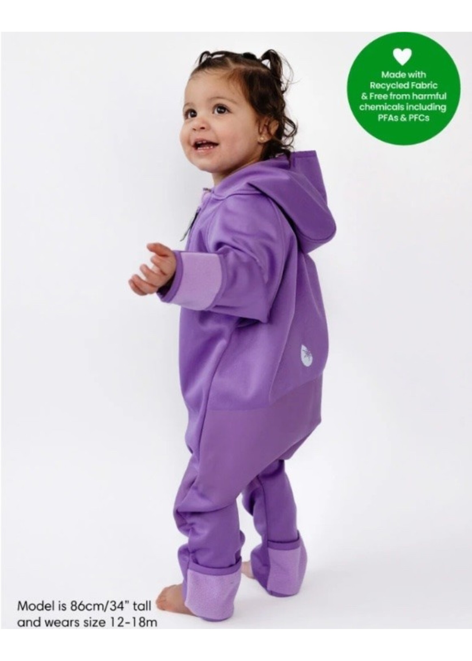 Therm Therm Kids,  All-Weather Fleece Onesie Waterproof Windproof || Violet