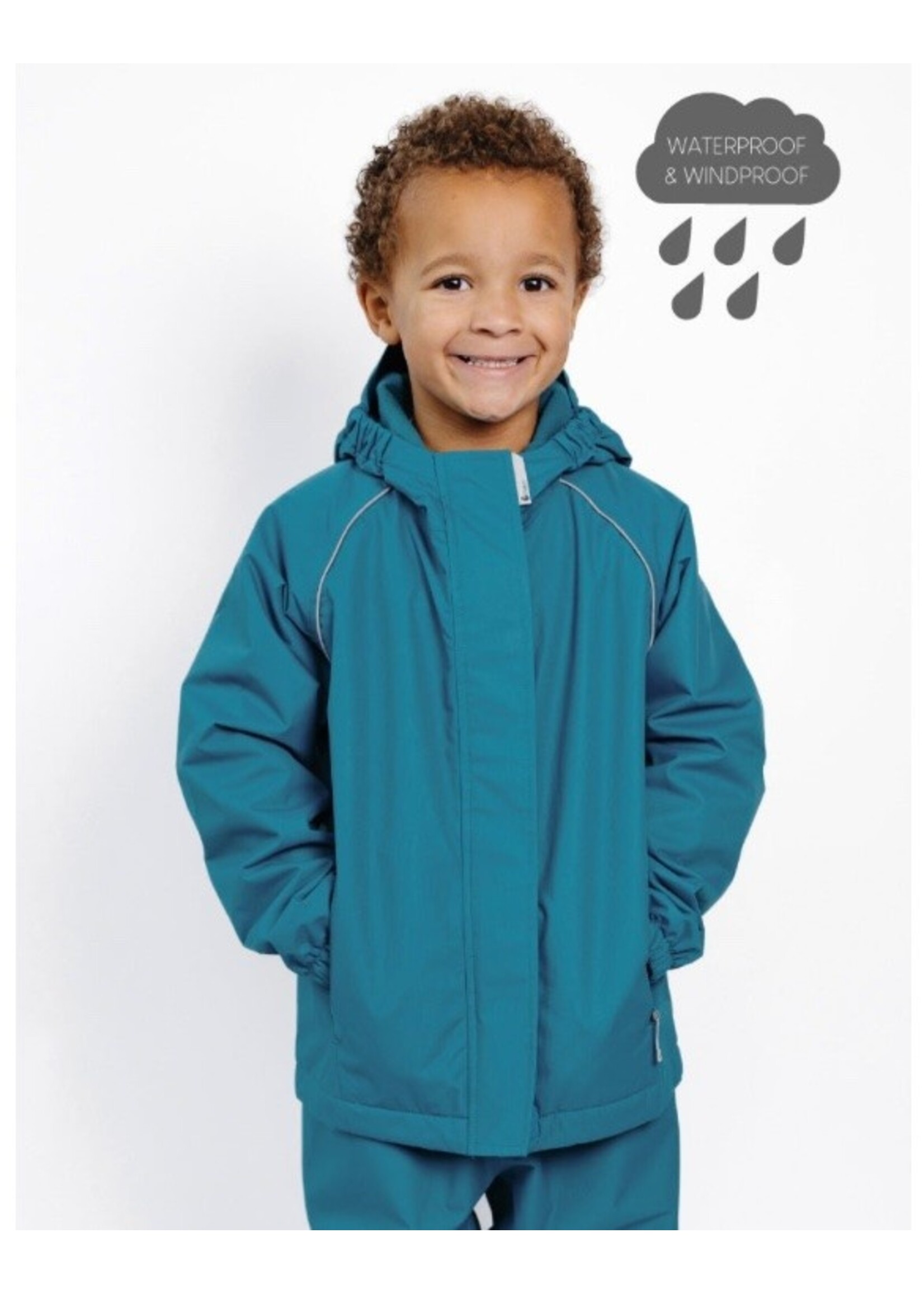 Therm Therm Kids, SplashMagic Storm Jacket || Deep Teal / Dino Skate Crew