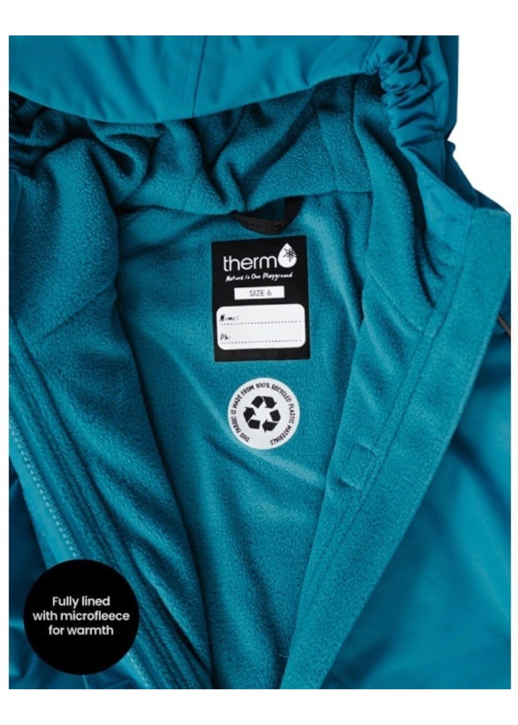 Therm Therm Kids, SplashMagic Storm Jacket || Deep Teal / Dino Skate Crew
