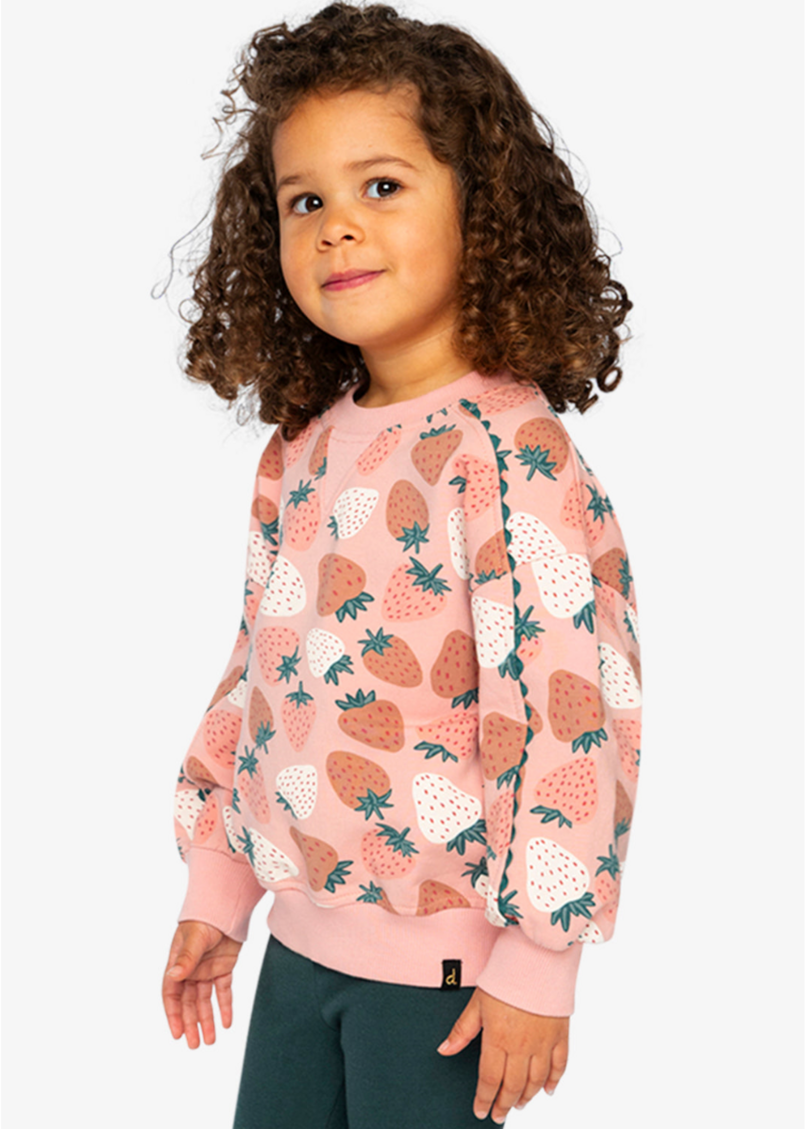 Deux Par Deux Deux Par Deux, Sweatshirt || Pink Strawberry Print