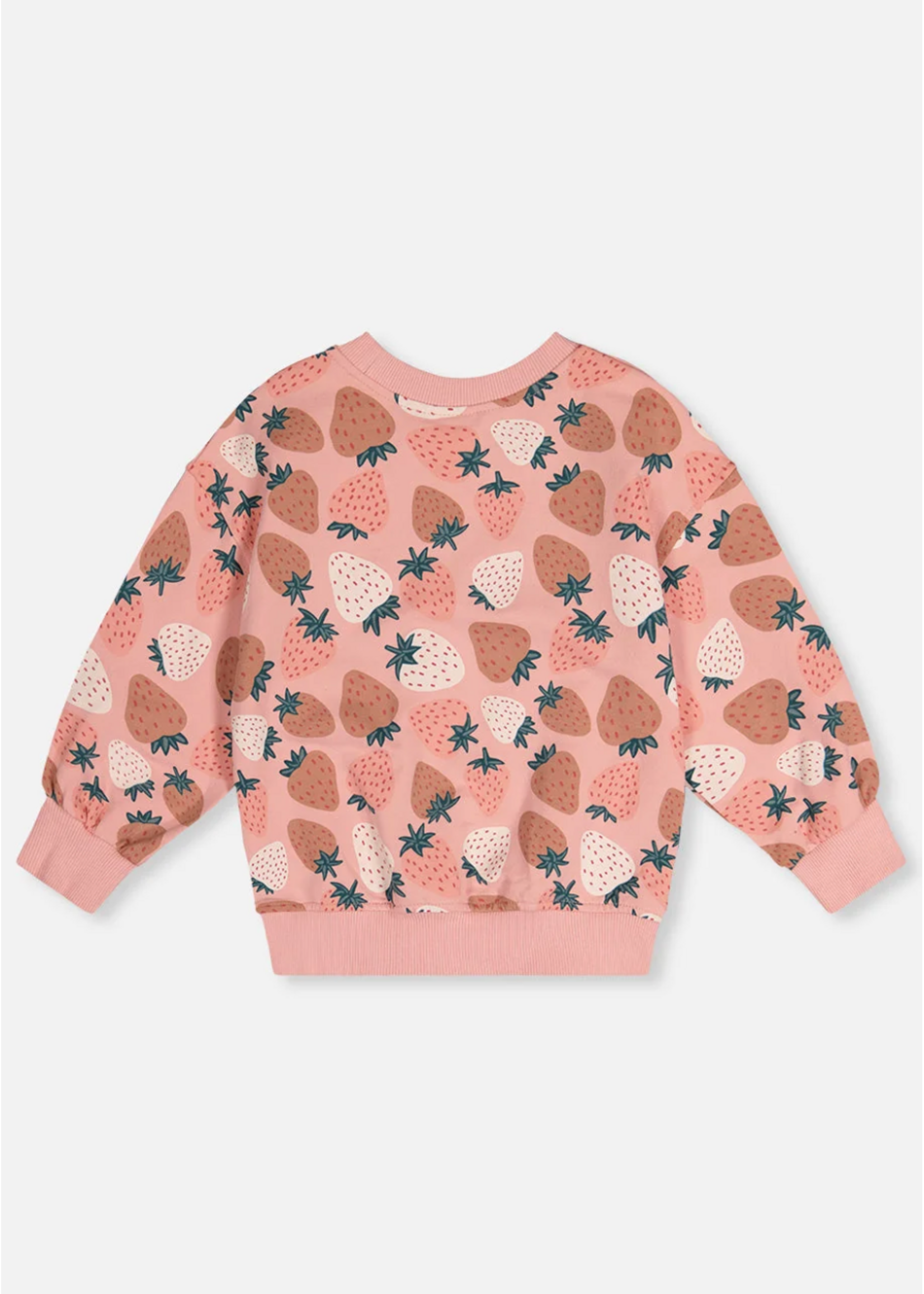 Deux Par Deux Deux Par Deux, Sweatshirt || Pink Strawberry Print