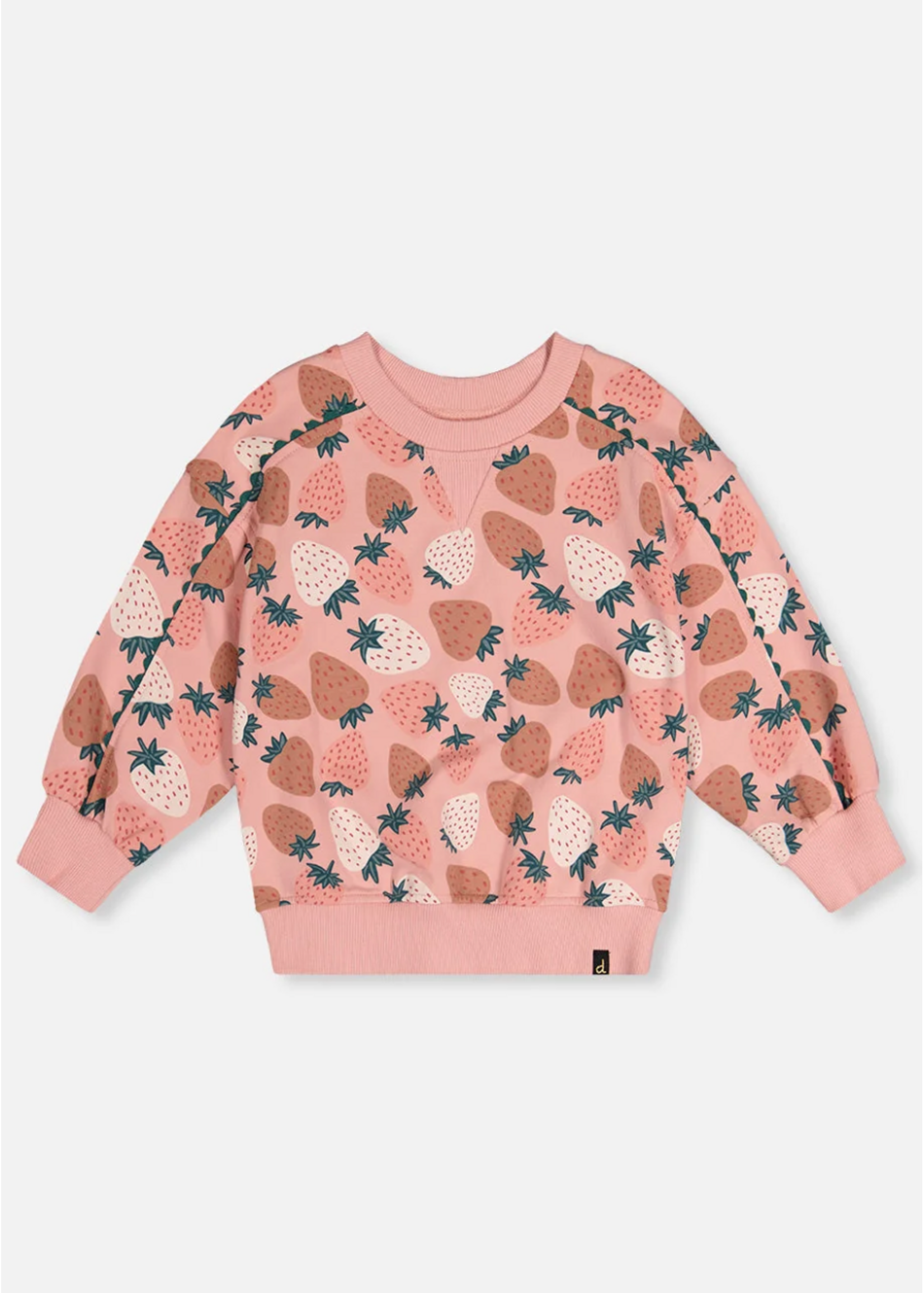 Deux Par Deux Deux Par Deux, Sweatshirt || Pink Strawberry Print