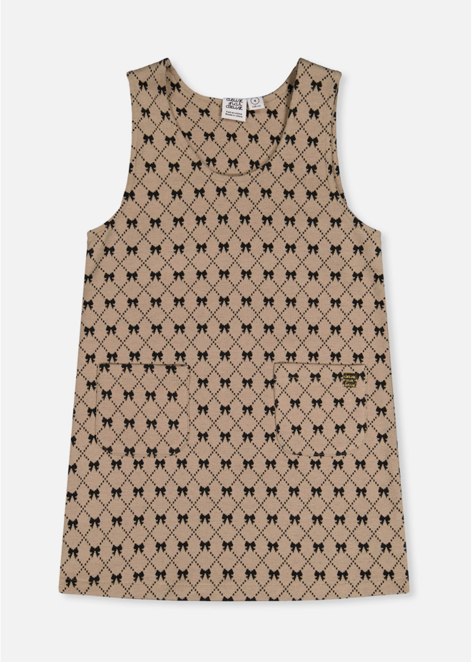 Deux Par Deux Deux Par Deux, Jumper || Beige Bow Tie Print