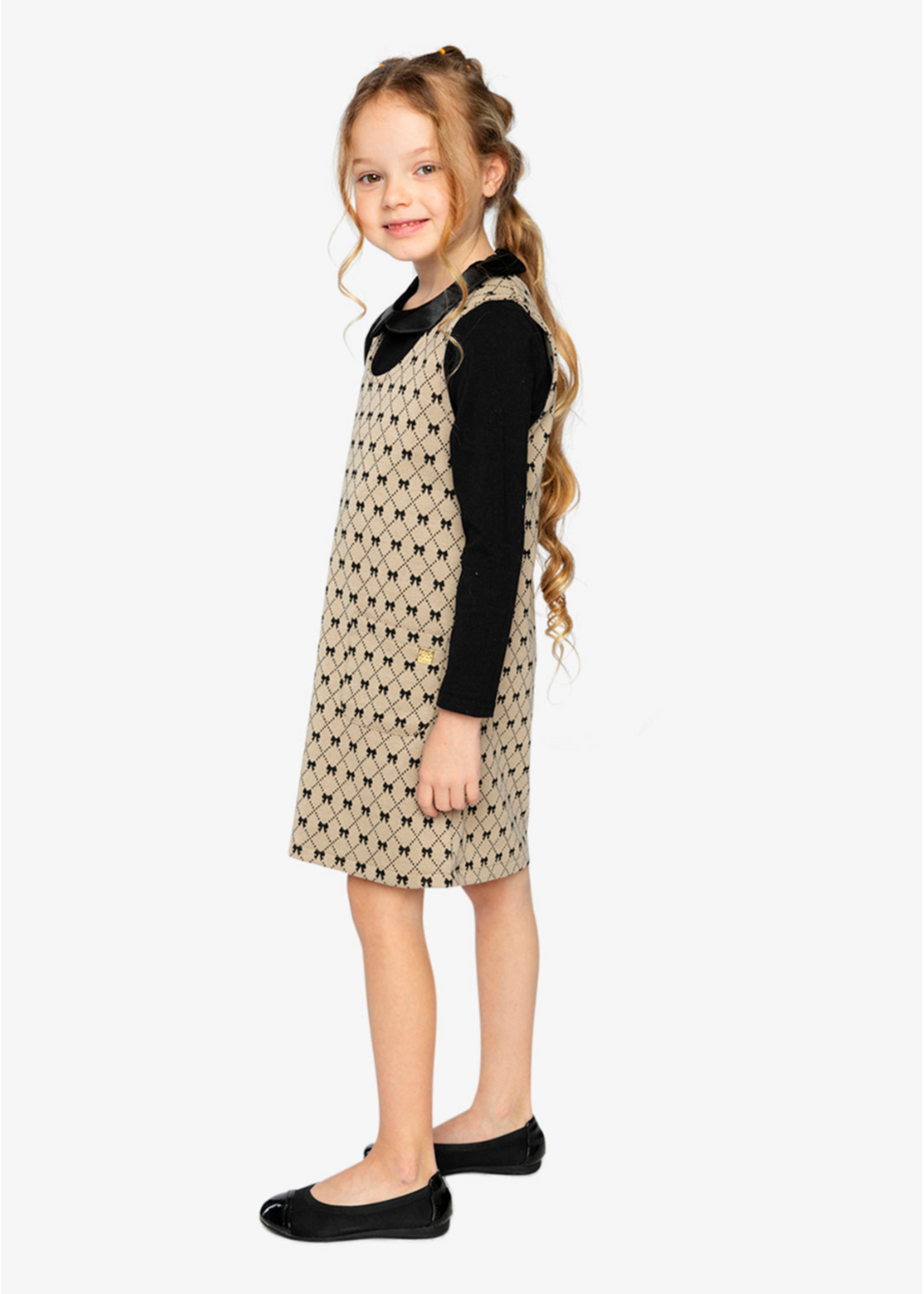 Deux Par Deux Deux Par Deux, Jumper || Beige Bow Tie Print