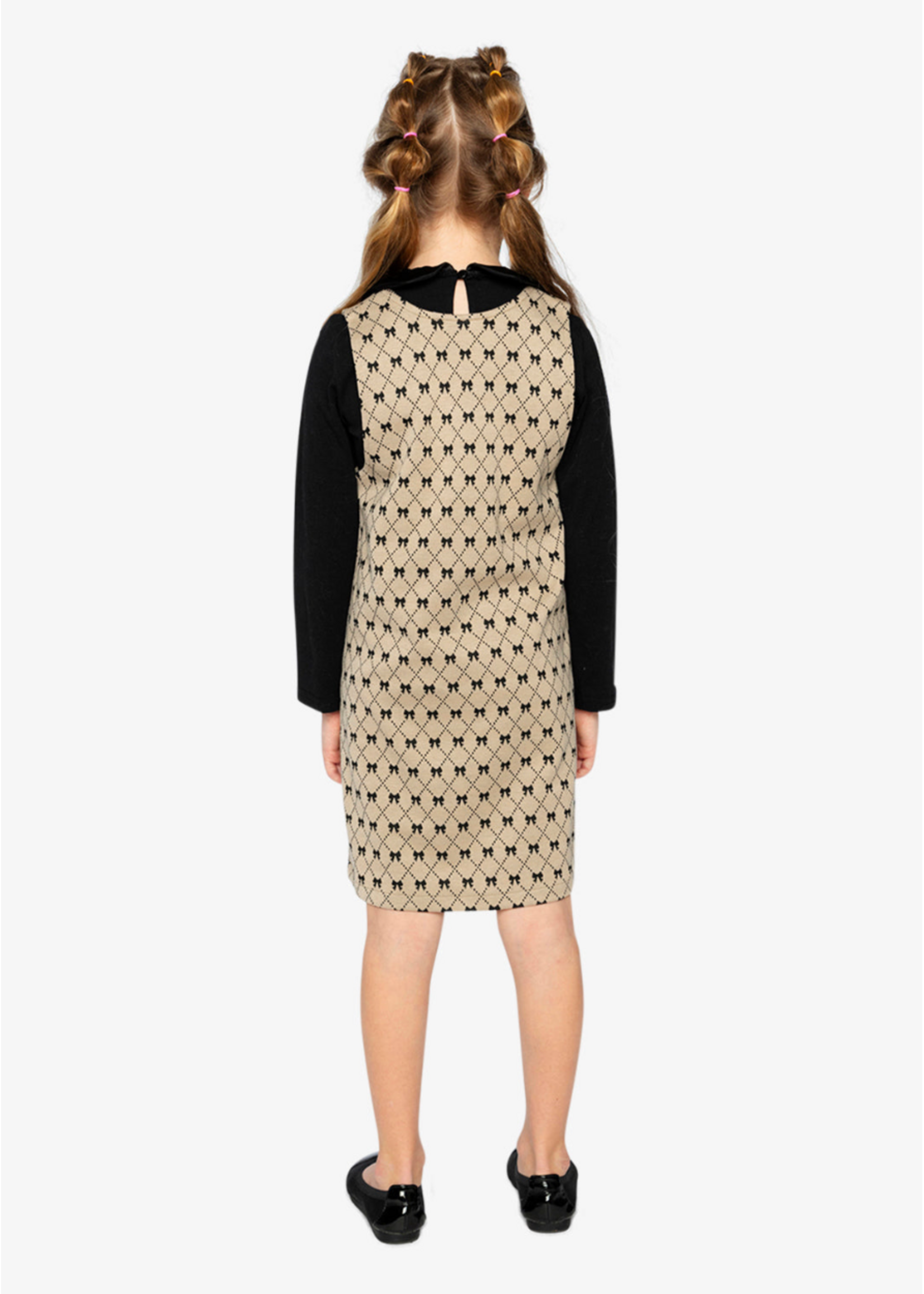 Deux Par Deux Deux Par Deux, Jumper || Beige Bow Tie Print