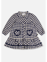 Deux Par Deux Deux Par Deux, Shirt Dress With Frills || Blue / White Gingham Print