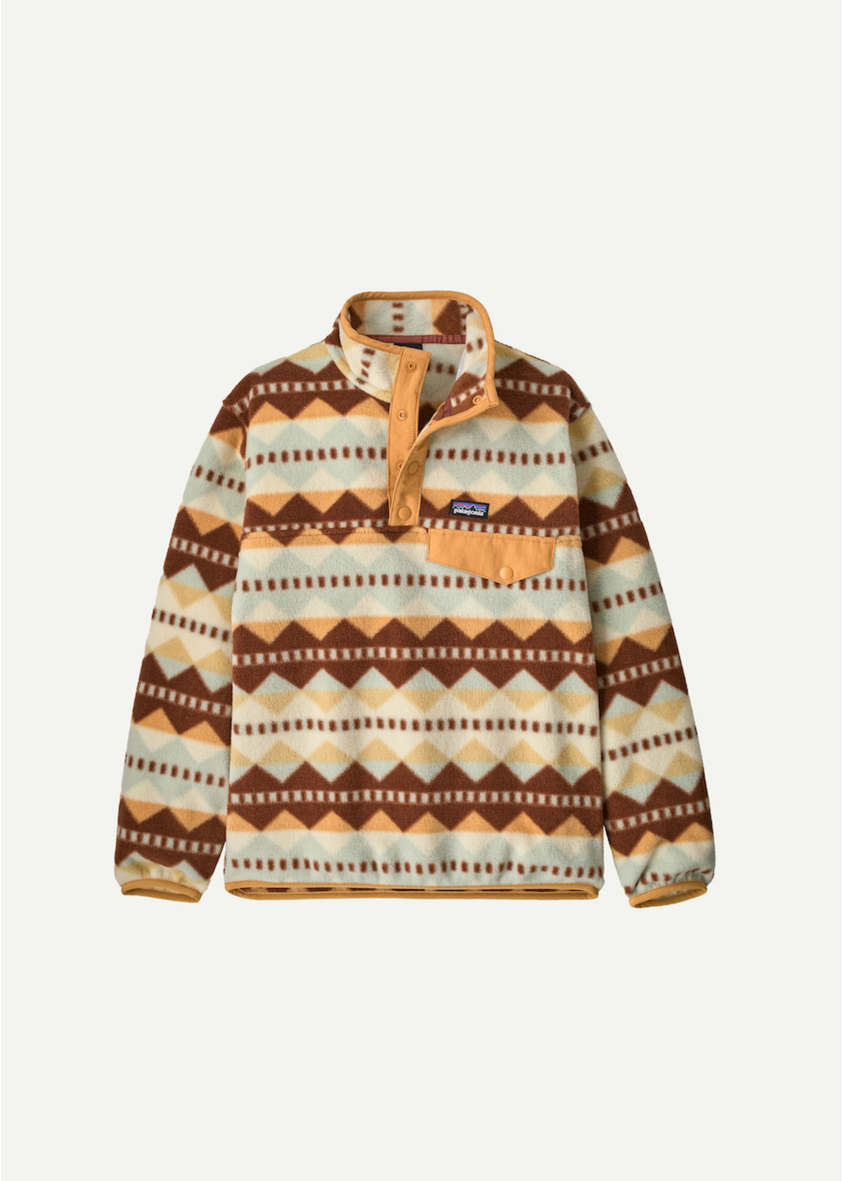 Patagonia Patagonia, Kids' Lightweight Synchilla® Snap-T® Fleece Pullover || Diamond Stripe: Flurry Green