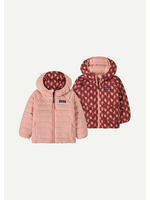 Patagonia Patagonia, Baby Reversible Down Sweater™ Hoody || Snow Ditsy: Rusty Red