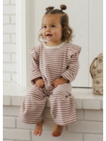 Quincy Mae Quincy Mae, Ruffle Cozy Set || Mulberry Stripe