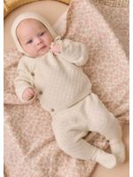 Quincy Mae Quincy Mae, Knit Wrap Top + Pant Set || Natural