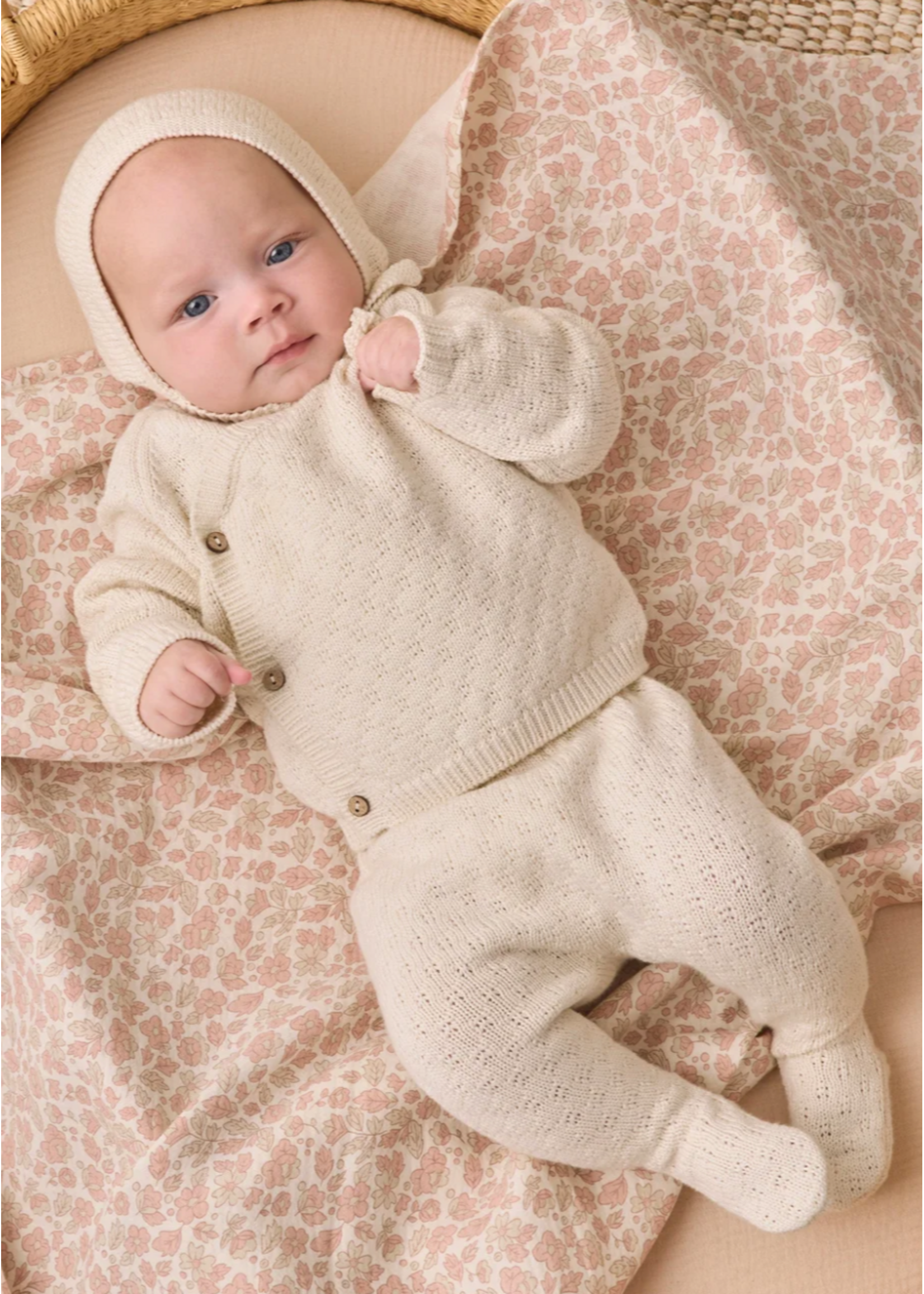 Quincy Mae Quincy Mae, Knit Wrap Top + Pant Set || Natural