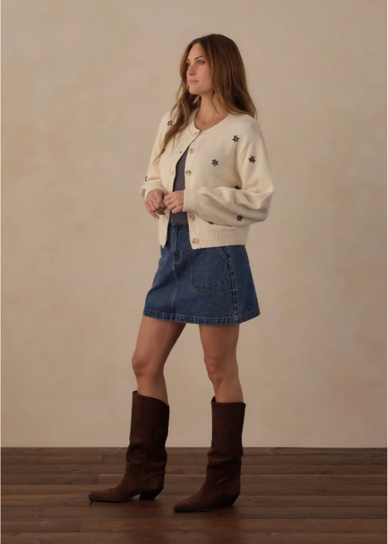 Rylee + Cru Rylee + Cru, Women's Cheyenne Cardigan Midnight Daisies