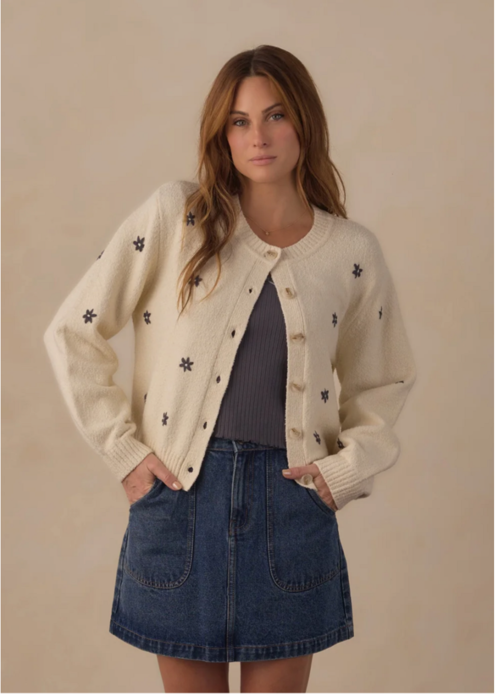 Rylee + Cru Rylee + Cru, Women's Cheyenne Cardigan Midnight Daisies