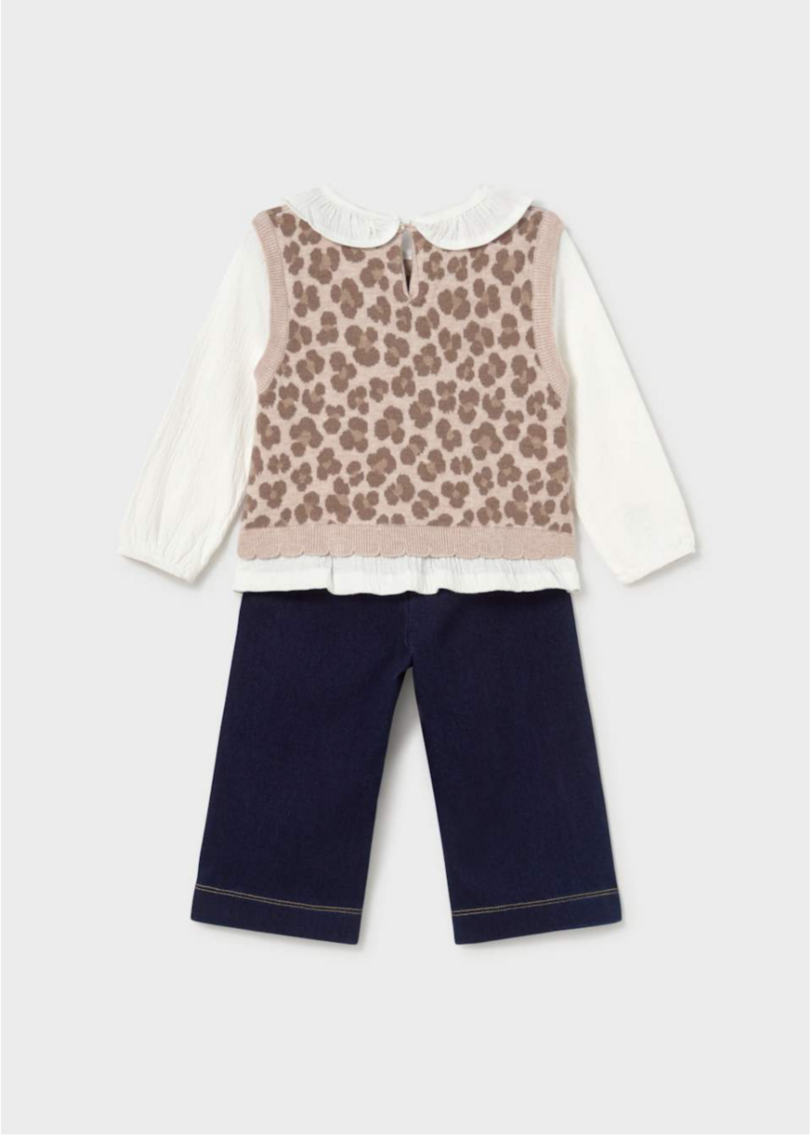 Mayoral Mayoral, Baby Pants and Leopard Top Set || Nut