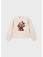 Mayoral Mayoral, Girl Intarsia Sweater || Milk Heather