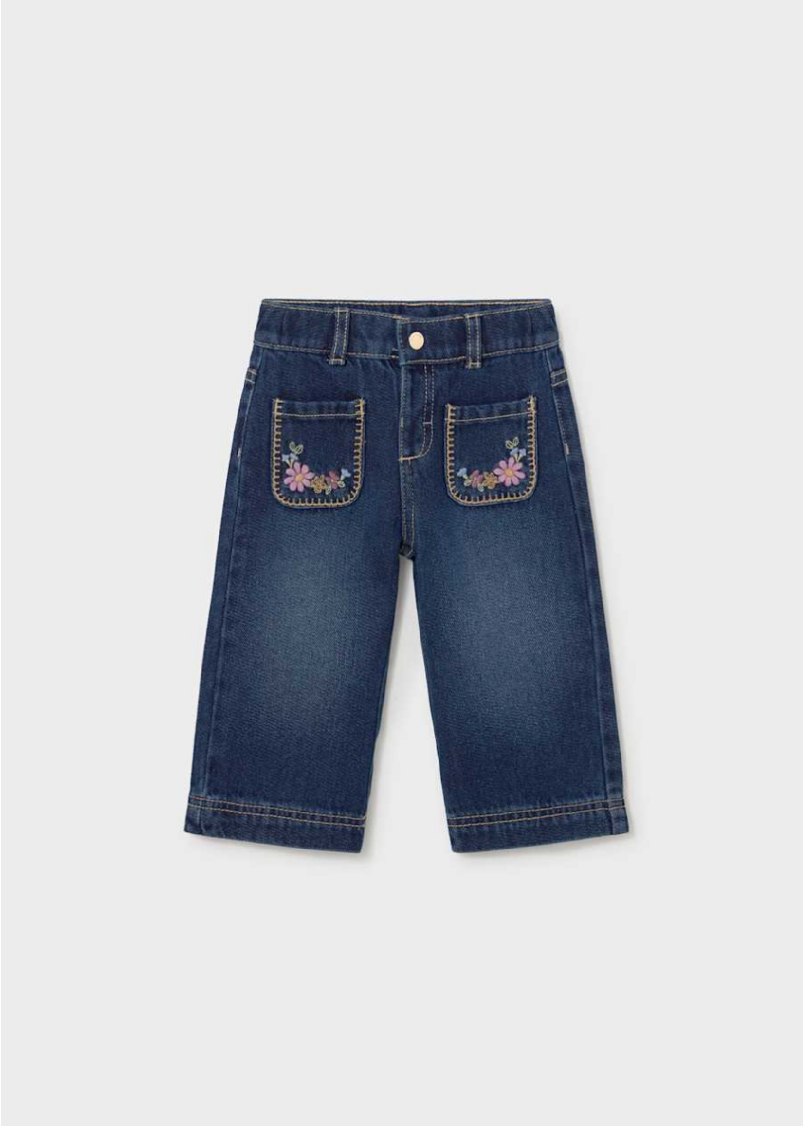 Mayoral Mayoral, Baby Denim Pants With Pockets || Dark Wash