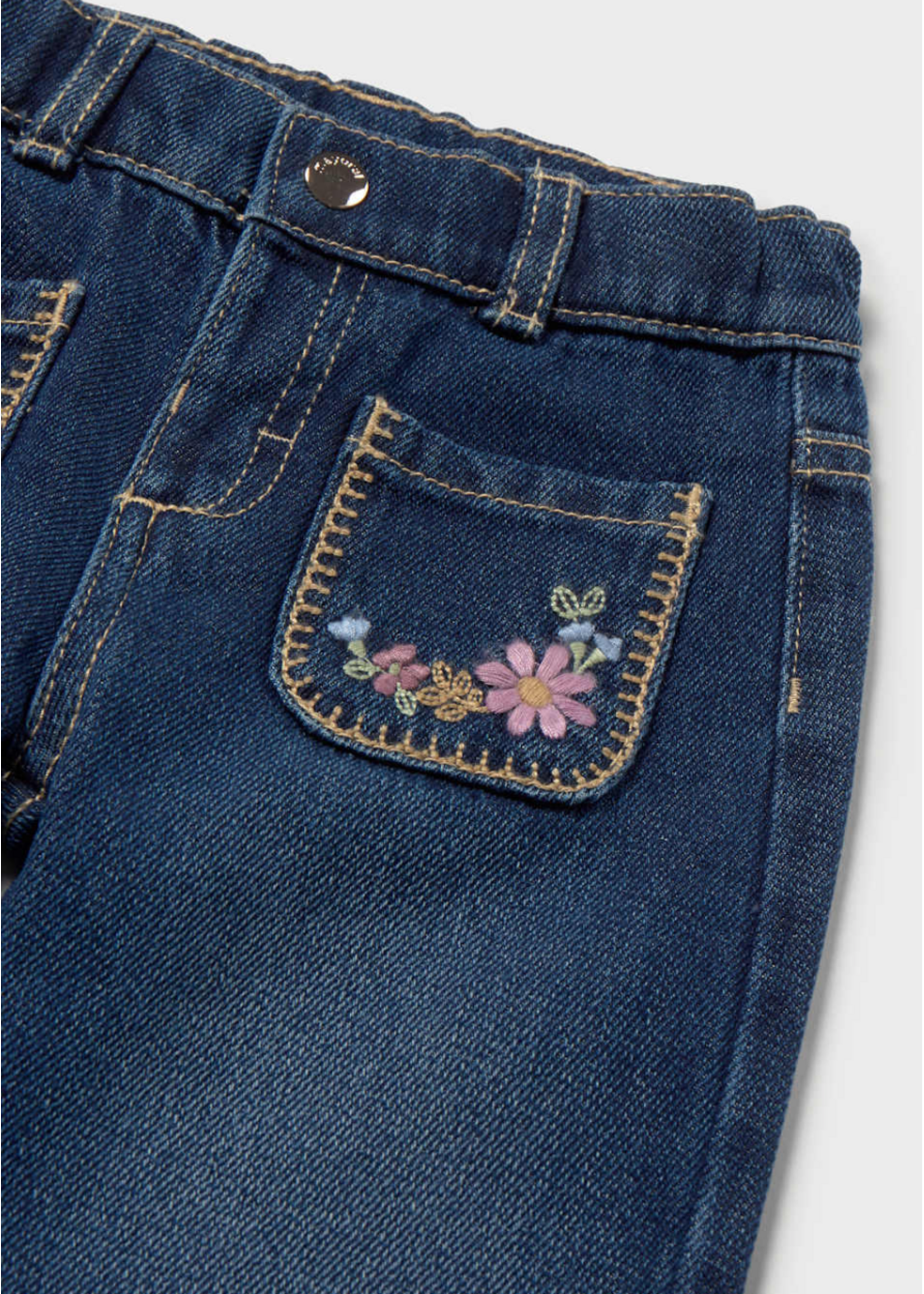 Mayoral Mayoral, Baby Denim Pants With Pockets || Dark Wash