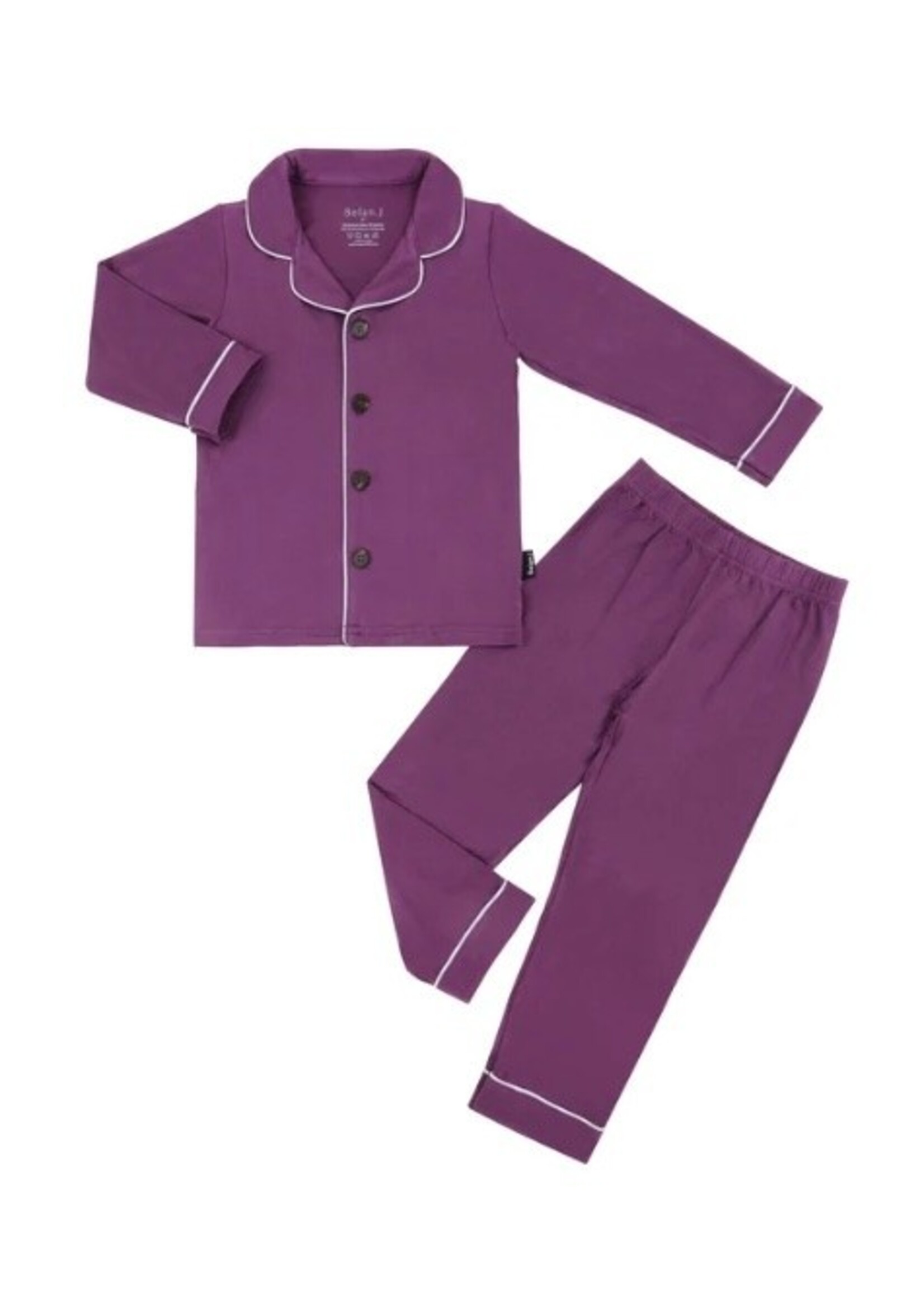 Belan J Belan.J, Kids Classic Long Sleeve PJ Set || Deep Plum