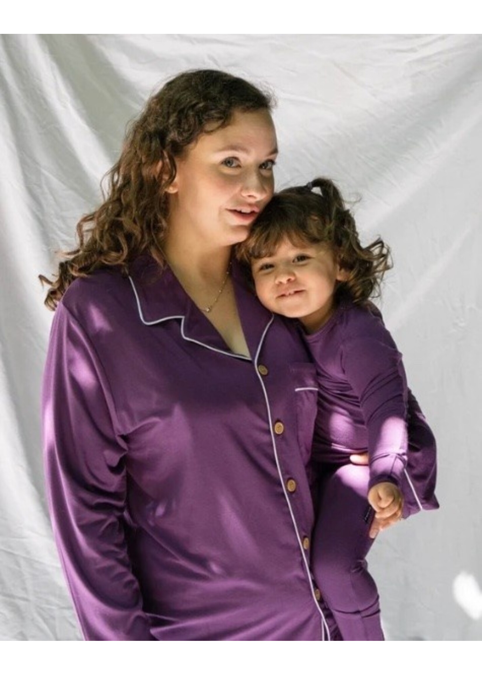 Belan J Belan.J, Womens Classic Long Sleeve PJ Set || Deep Plum