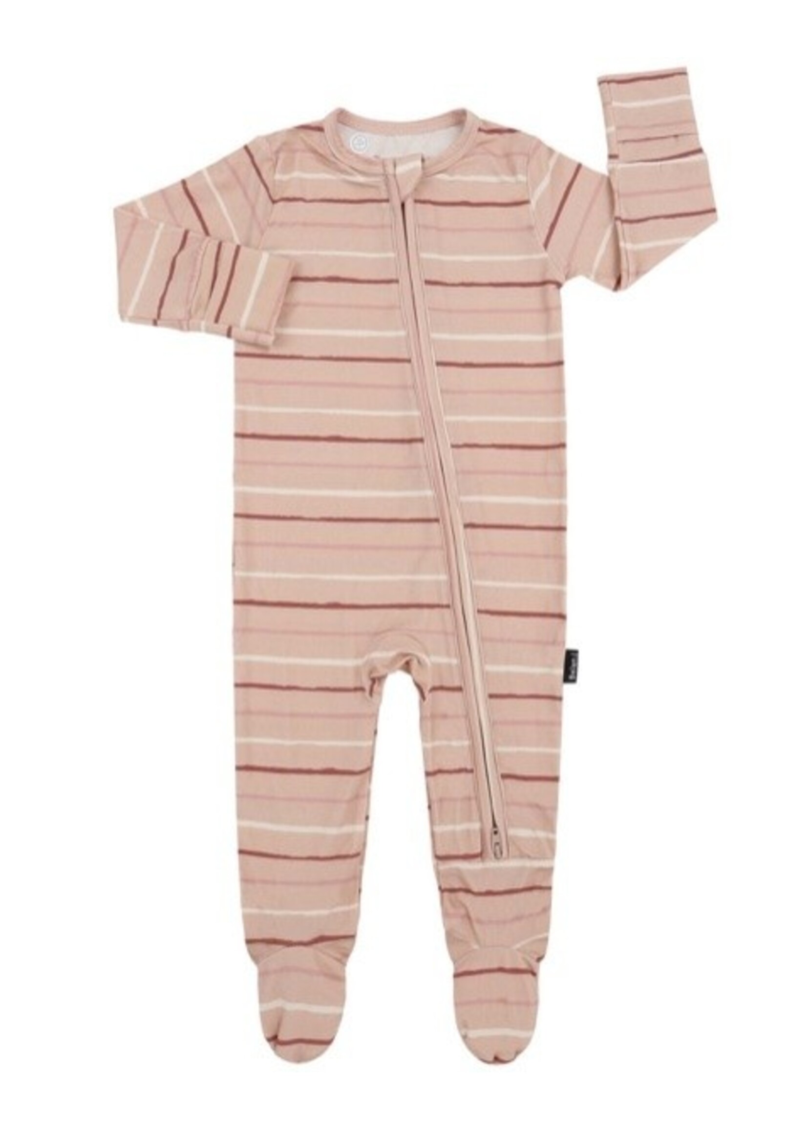 Belan J Belan.J, Footed Zipper Sleeper || Pink Stripes
