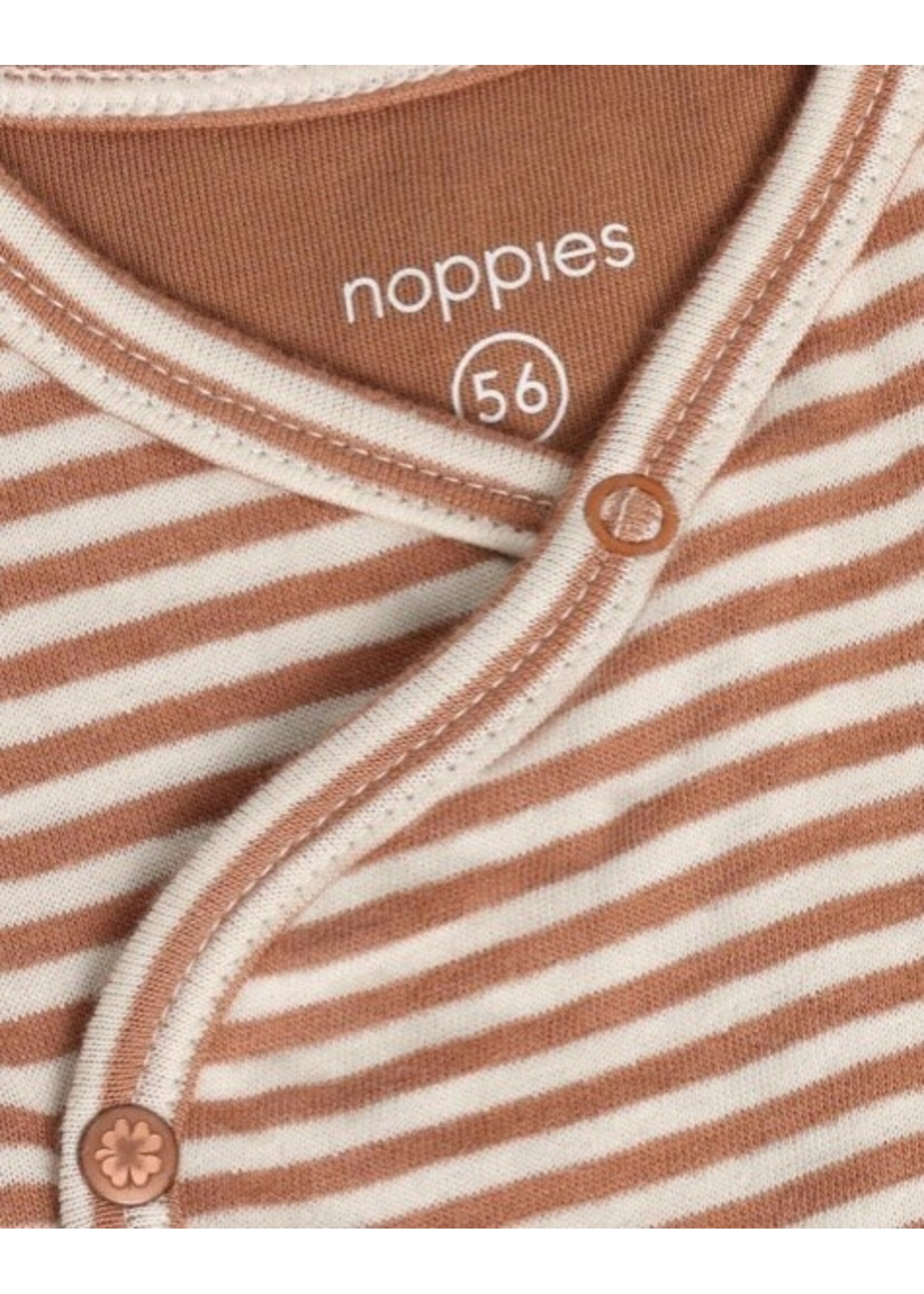Noppies Kids Noppies Kids, Newborn Stripe Long Sleeve Tee || Mocha Mousse