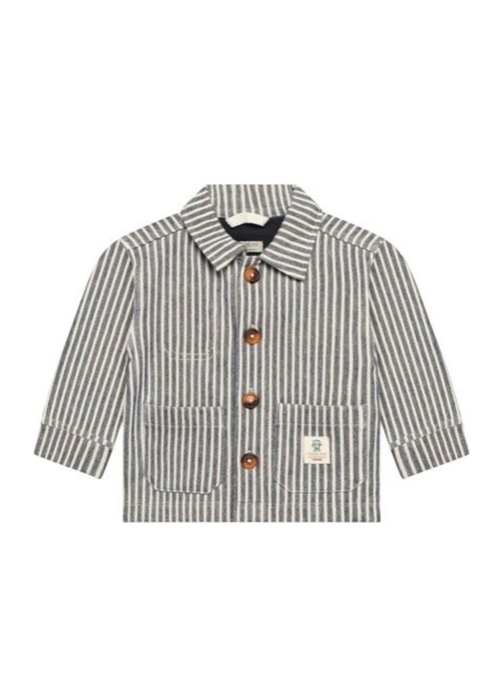 Noppies Kids Noppies Kids, Baby Stripe Button Down Shirt || Black Iris