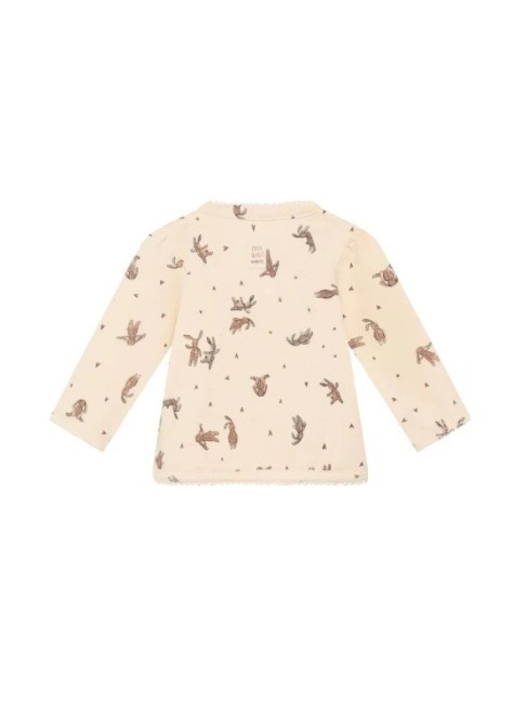Noppies Kids Noppies Kids, Newborn Stuffed Bunny Print Long Sleeve Top || Buttercream