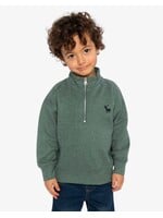 Deux Par Deux Deux Par Deux, Half Zip Mock Neck Sweater || Dark Green