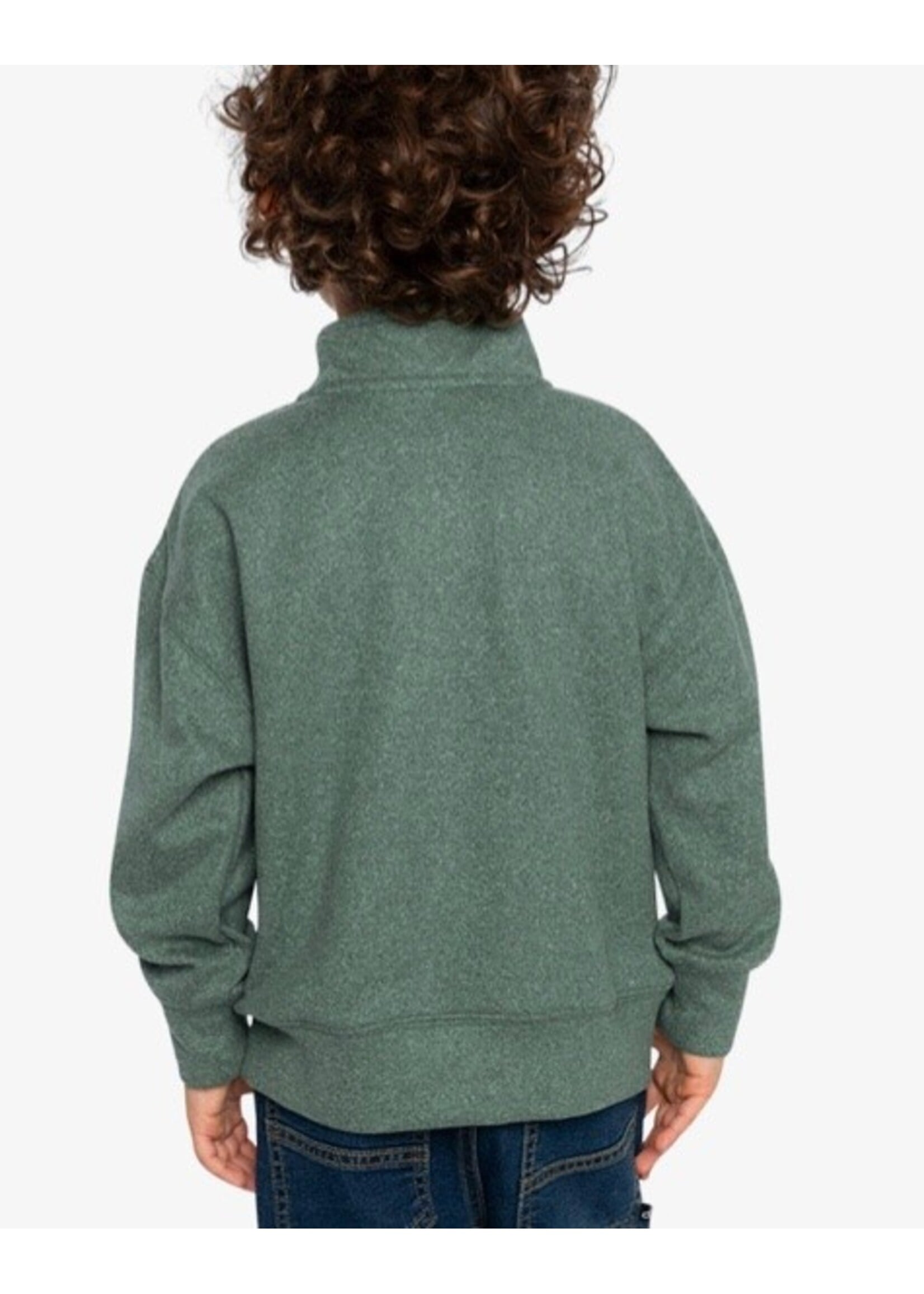 Deux Par Deux Deux Par Deux, Half Zip Mock Neck Sweater || Dark Green