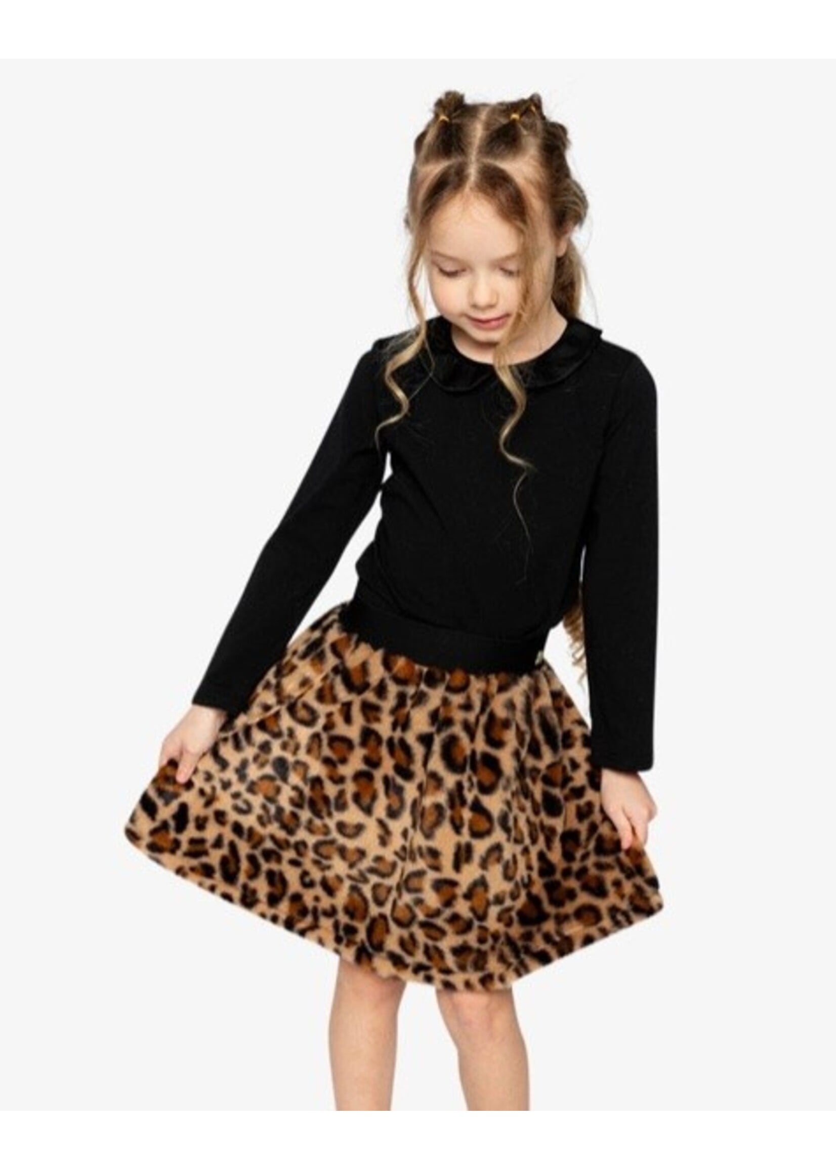 Deux Par Deux Deux Par Deux, Organic Cotton T-Shirt With Peter Pan Collar || Black