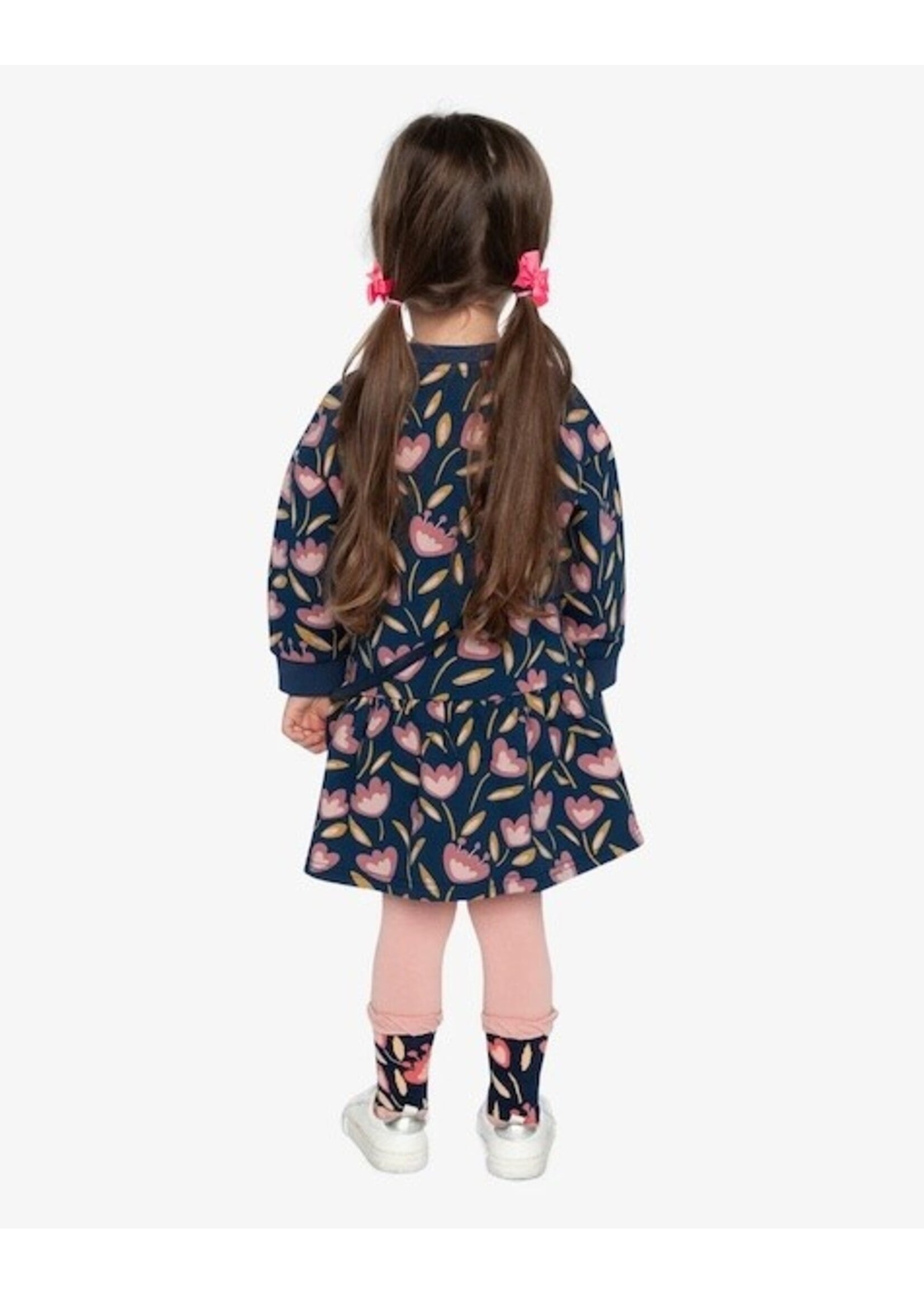 Deux Par Deux Deux Par Deux, French Terry Tulip Print Dress || Blue