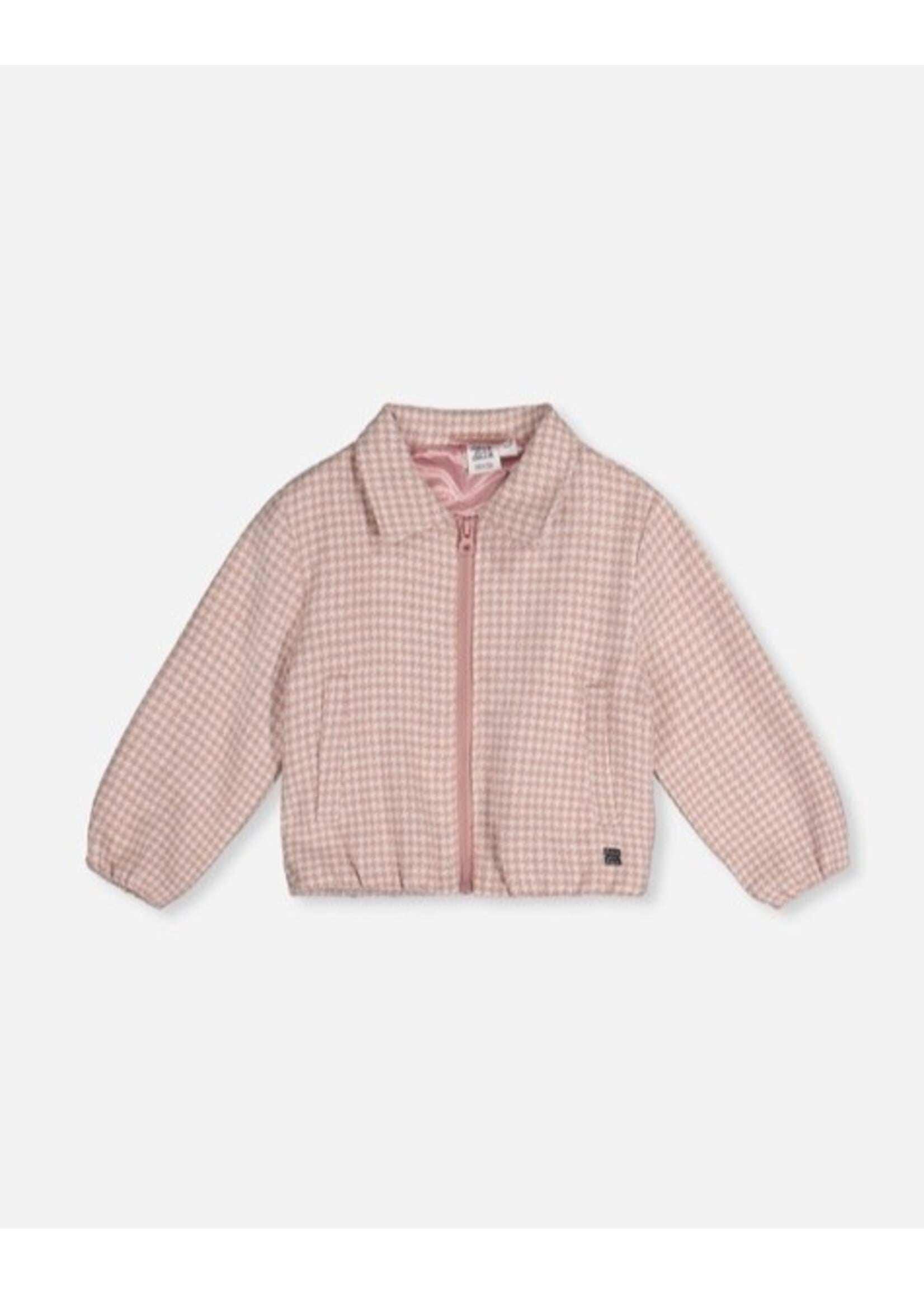 Deux Par Deux Deux Par Deux, Bomber Jacket || Pink Houndstooth