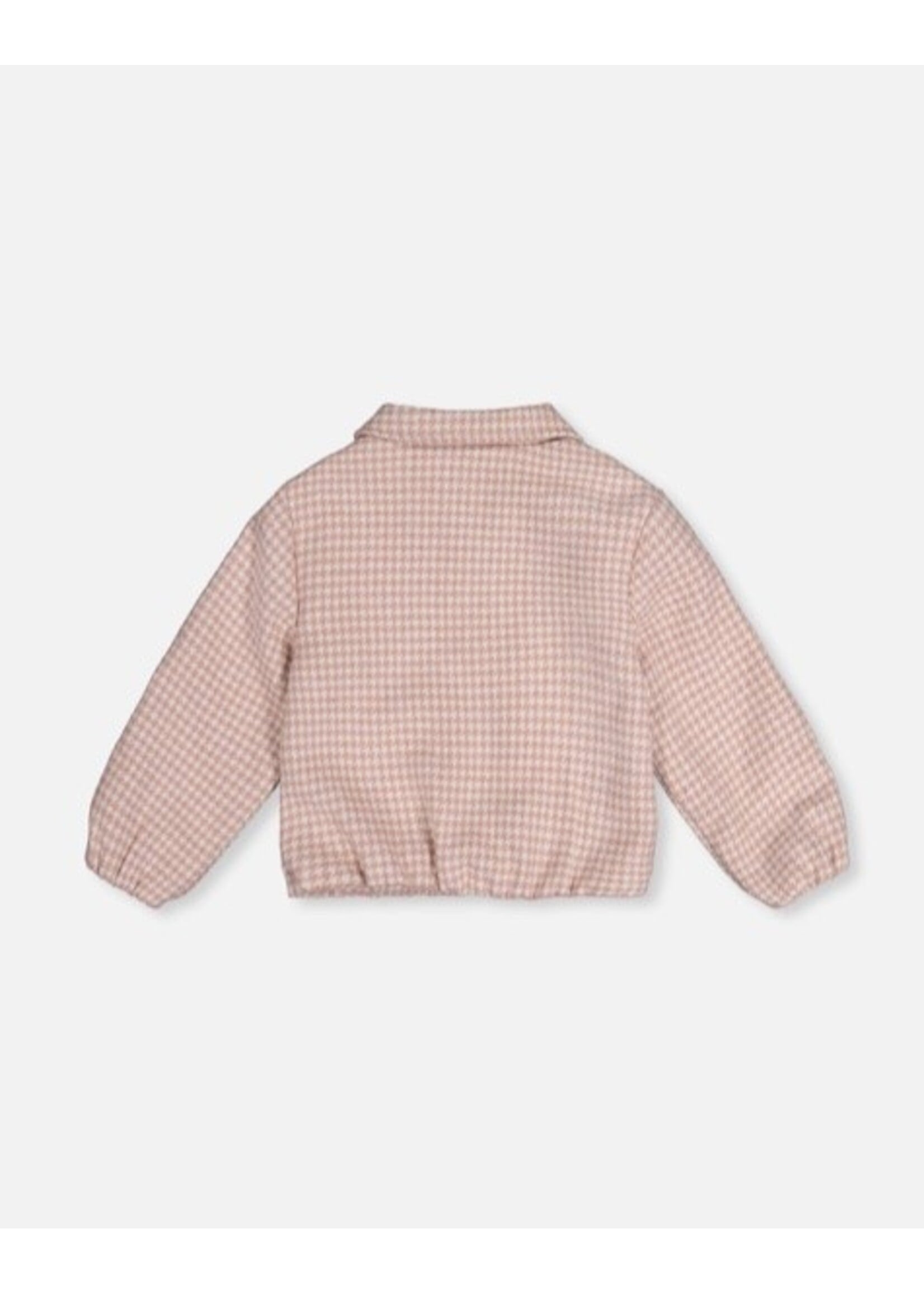 Deux Par Deux Deux Par Deux, Bomber Jacket || Pink Houndstooth